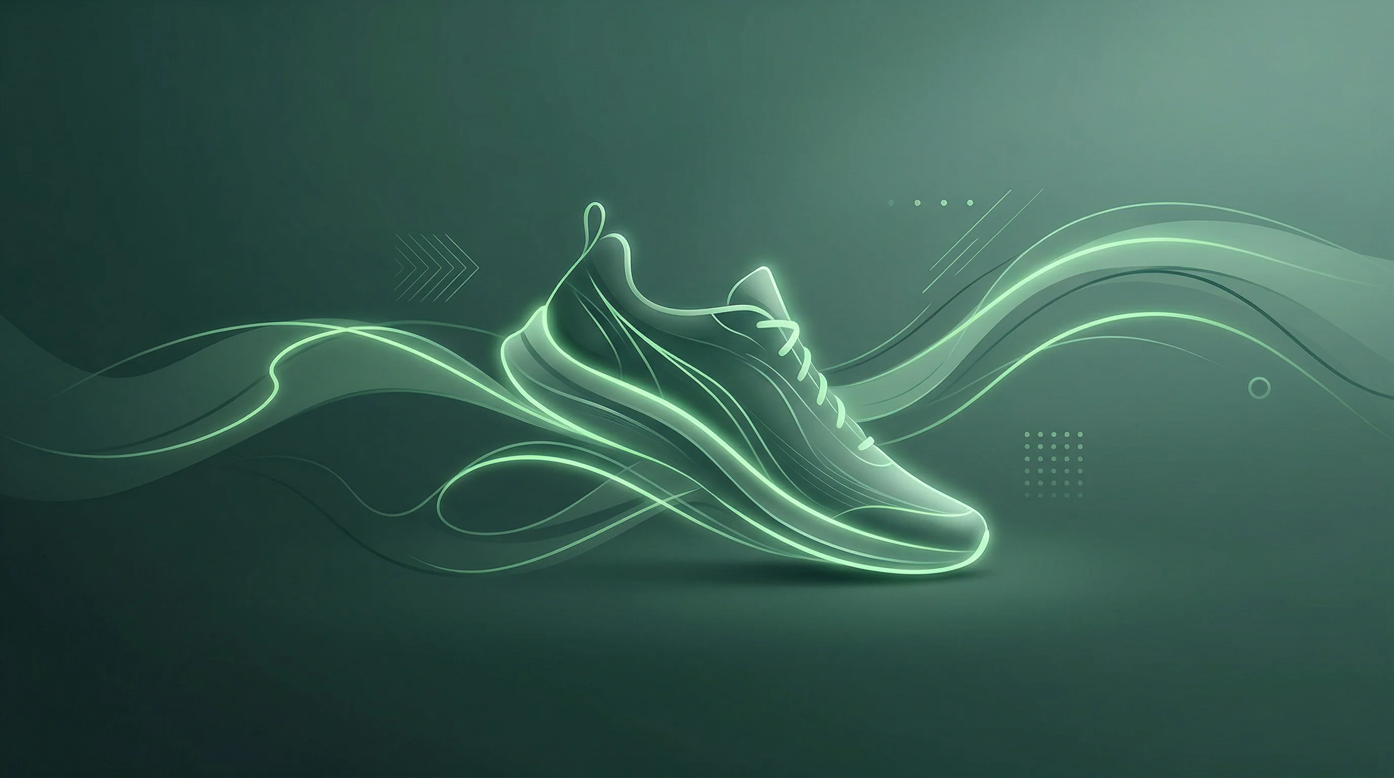 Digital illustration for article section "From Running Apps to Recipe Feeds" in "Ex-Strava Founders Raise $2.3M for AI-Powered Cooking Social App" - A minimalist and conceptual visual representing athletic recovery and fitness apps, featuring a slee...