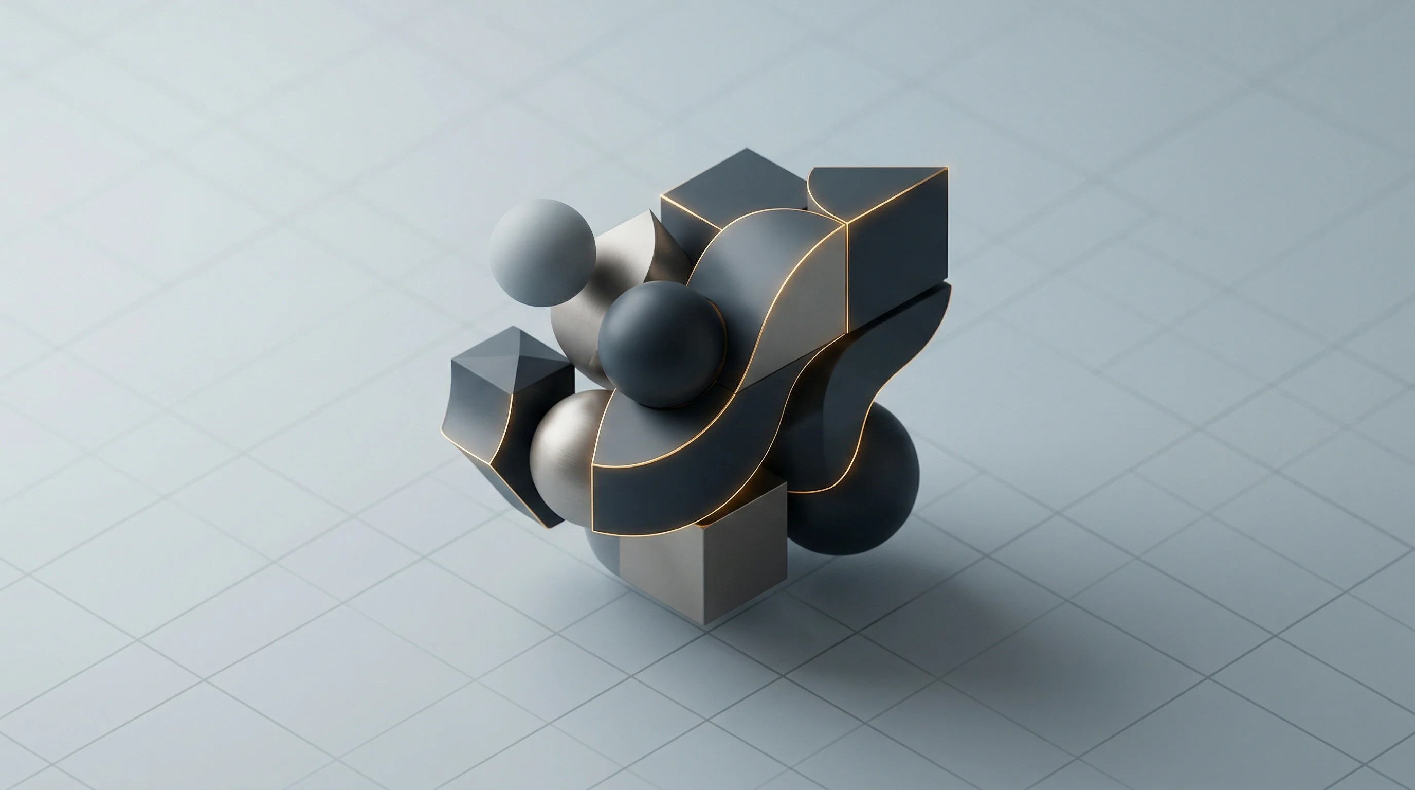 Digital illustration for article section "A Crowded, Shape-Shifting Market" in "YC-Backed Perfectly Debuts Autonomous Hiring Agent Named Paul" - A minimalist and abstract conceptual visualization of a shape-shifting, consolidating market, featur...
