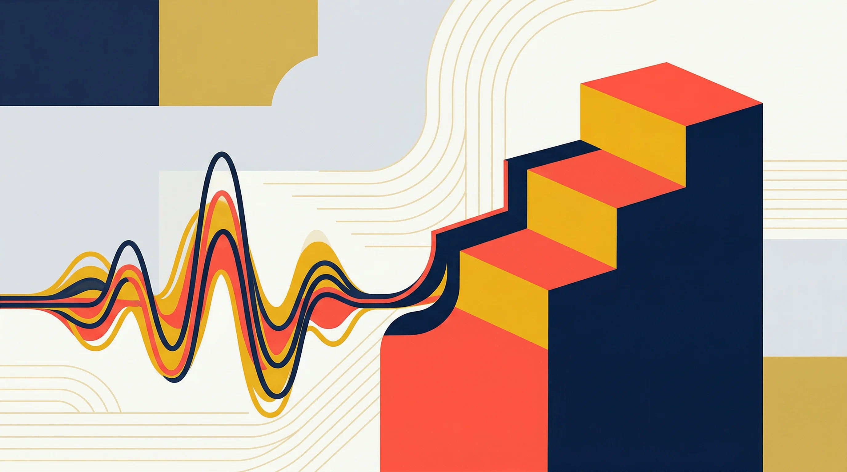 Digital illustration for article section "The Road from Dubbing to Reinforcement Learning" in "Deeptune Raises $43M from a16z for AI Agent Training Platform" - A clean, minimalist conceptual illustration representing a sharp strategic business pivot, featuring...