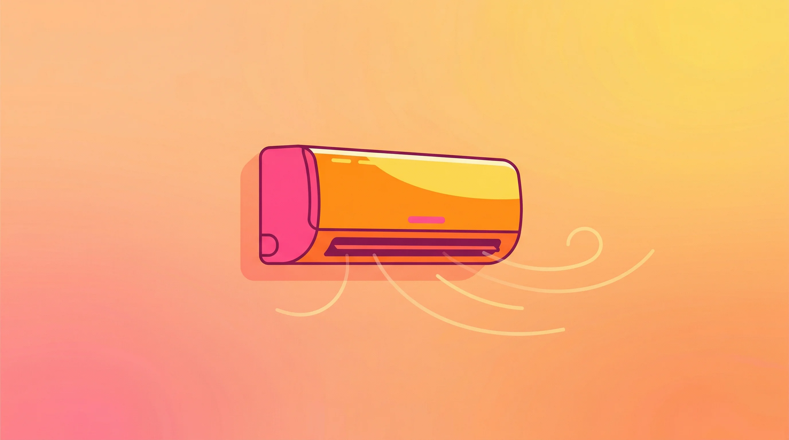 Digital illustration for article section "The Test Ahead" in "Helium Smart Air Raises $2M for Compact, App-Controlled ACs" - A conceptual modern commercial illustration of a sleek, compact air conditioning unit perfectly prop...