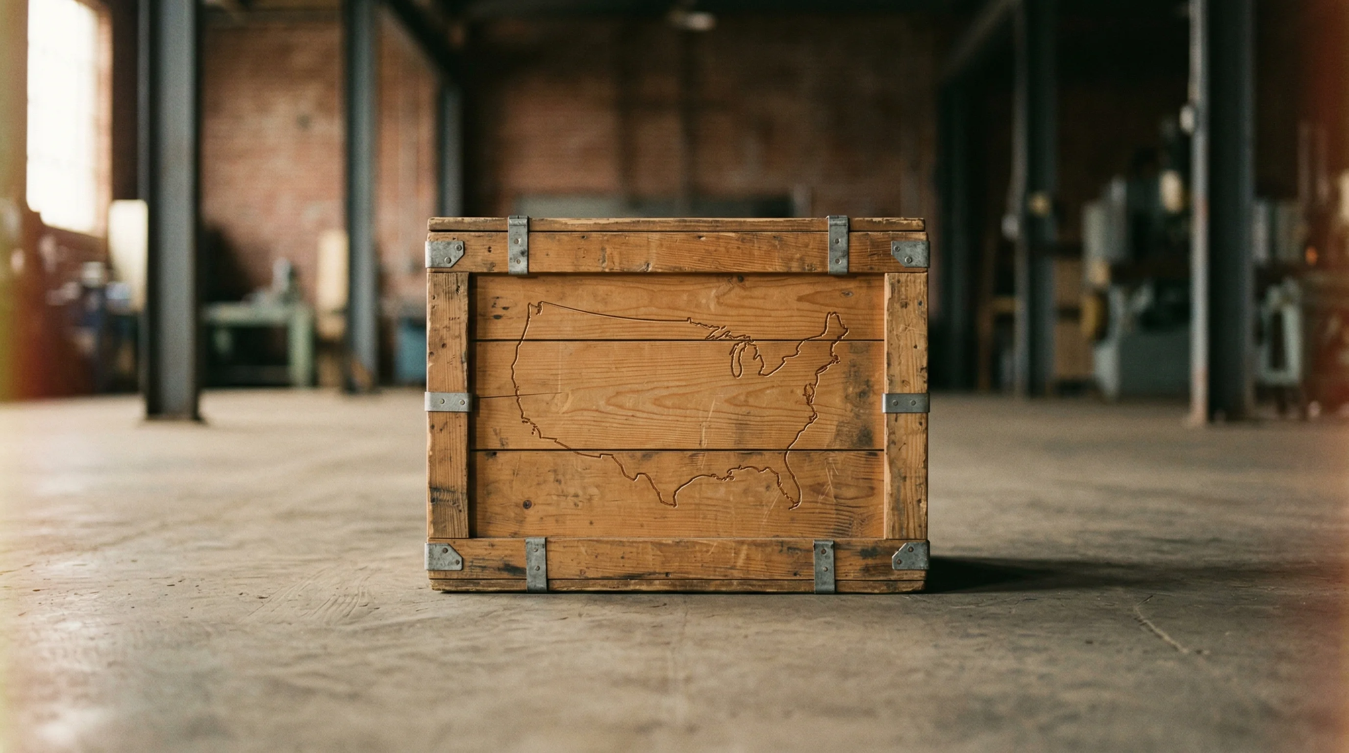Digital illustration for article section "Content Section 3" in "Hybron Raises $20M Seed for Defense Composites Manufacturing" - A clean, minimalist conceptual representation of an all-U.S. supply chain and defense manufacturing ...