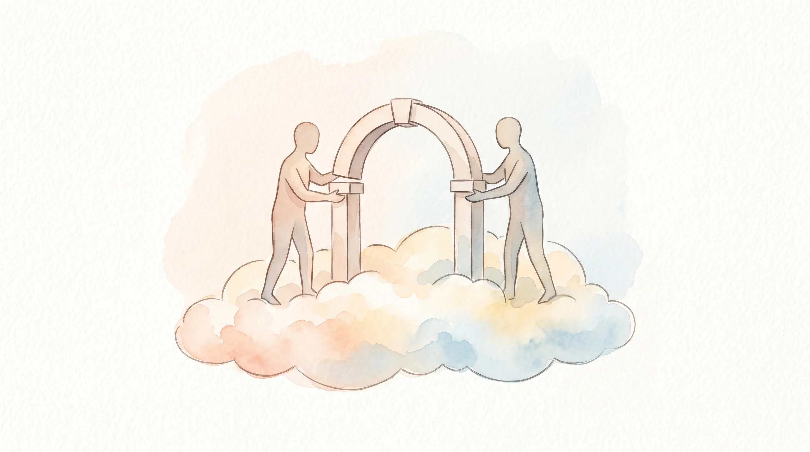 Digital illustration for article section "The Team Behind It" in "Ralio Lands $2.5M Pre-Seed to Enable Safe AI Agent Payments" - A conceptual, minimalist illustration representing a founding team's diverse expertise in banking, h...