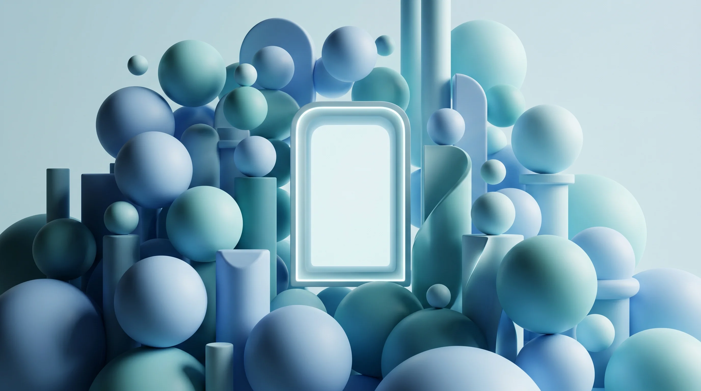 Digital illustration for article section "A Crowded Field, a Specific Window" in "Round Treasury Raises $6M Seed for AI Finance Automation Platform" - A conceptual 3D illustration representing a specific window of opportunity within a crowded financia...