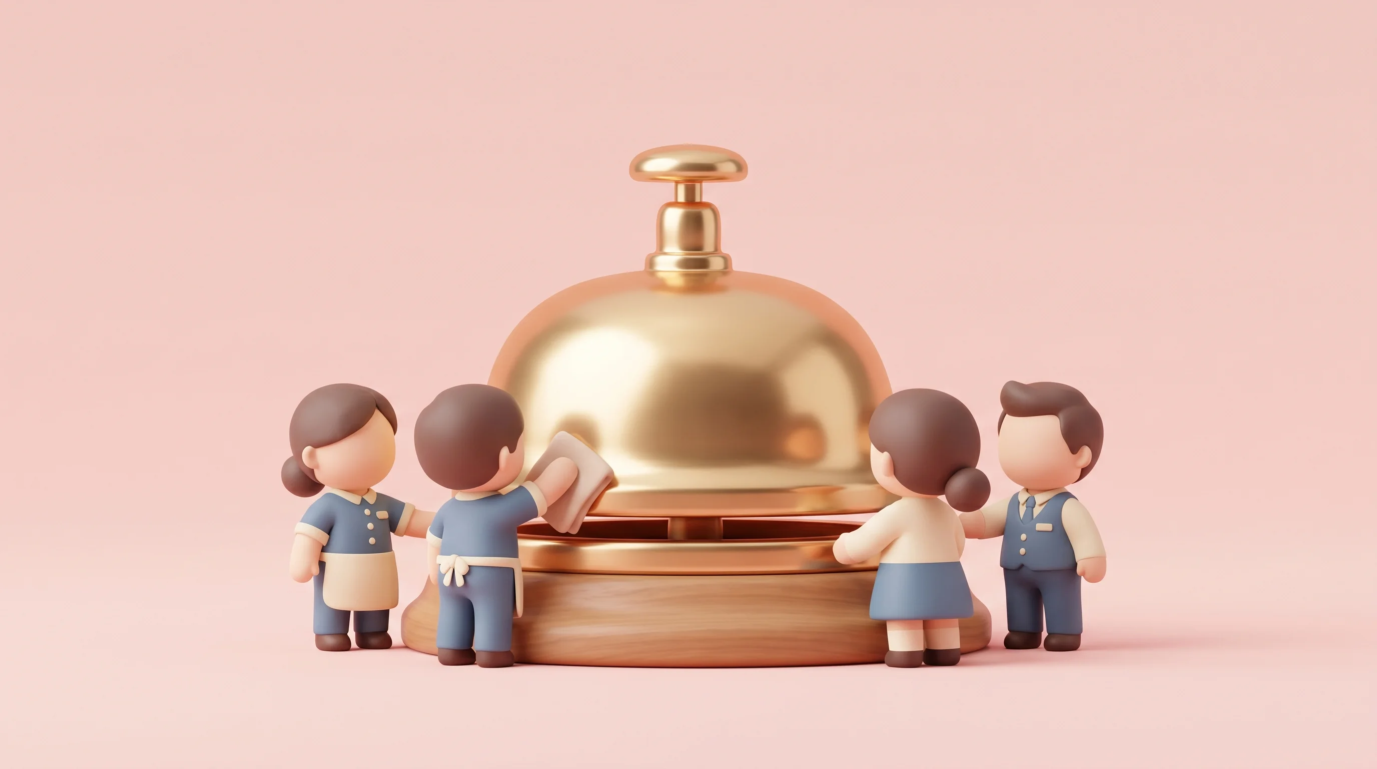 Digital illustration for article section "Small Team, Big Ambitions" in "Otel AI Raises €2.8M to Automate Hotel Ops with AI Co-Workers" - A conceptual minimalist illustration representing a small team with big ambitions in the enterprise ...