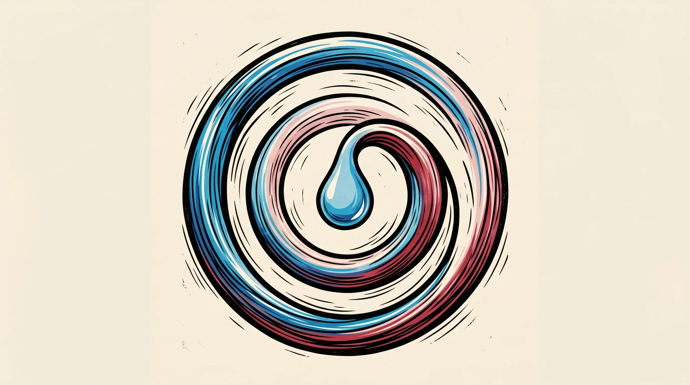 Digital illustration for article section "A Ménière's Bet" in "Spiral Therapeutics Lands $27M Series B for Inner Ear Treatments" - A conceptual and minimalist representation of treating Ménière's disease and reducing vertigo, featu...