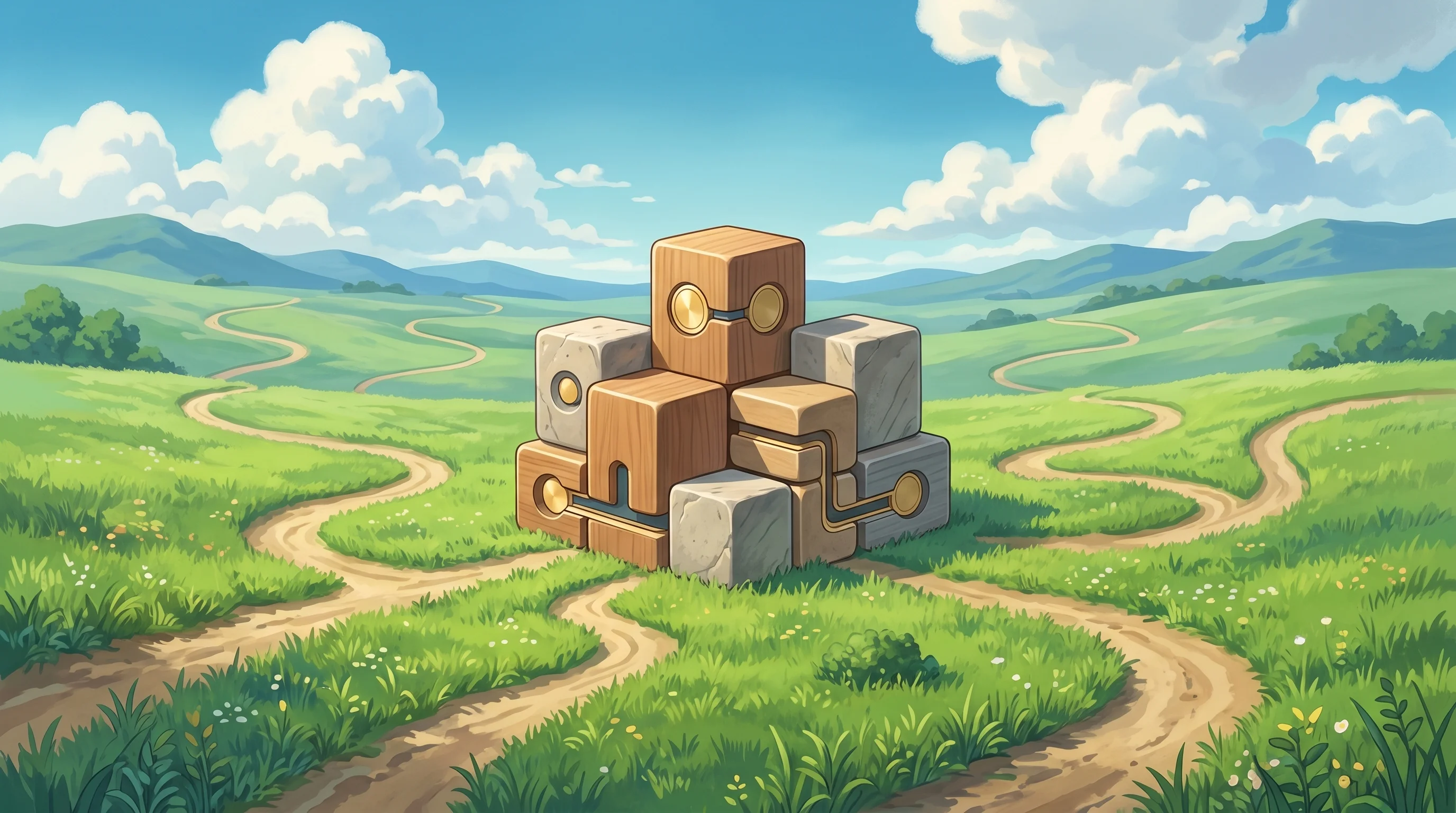 Digital illustration for article section "The Competitive Field Is Crowding" in "Lovable Launches One-Click Monetization for AI-Built Apps" - A conceptual and modern illustration representing a crowding competitive field in software developme...