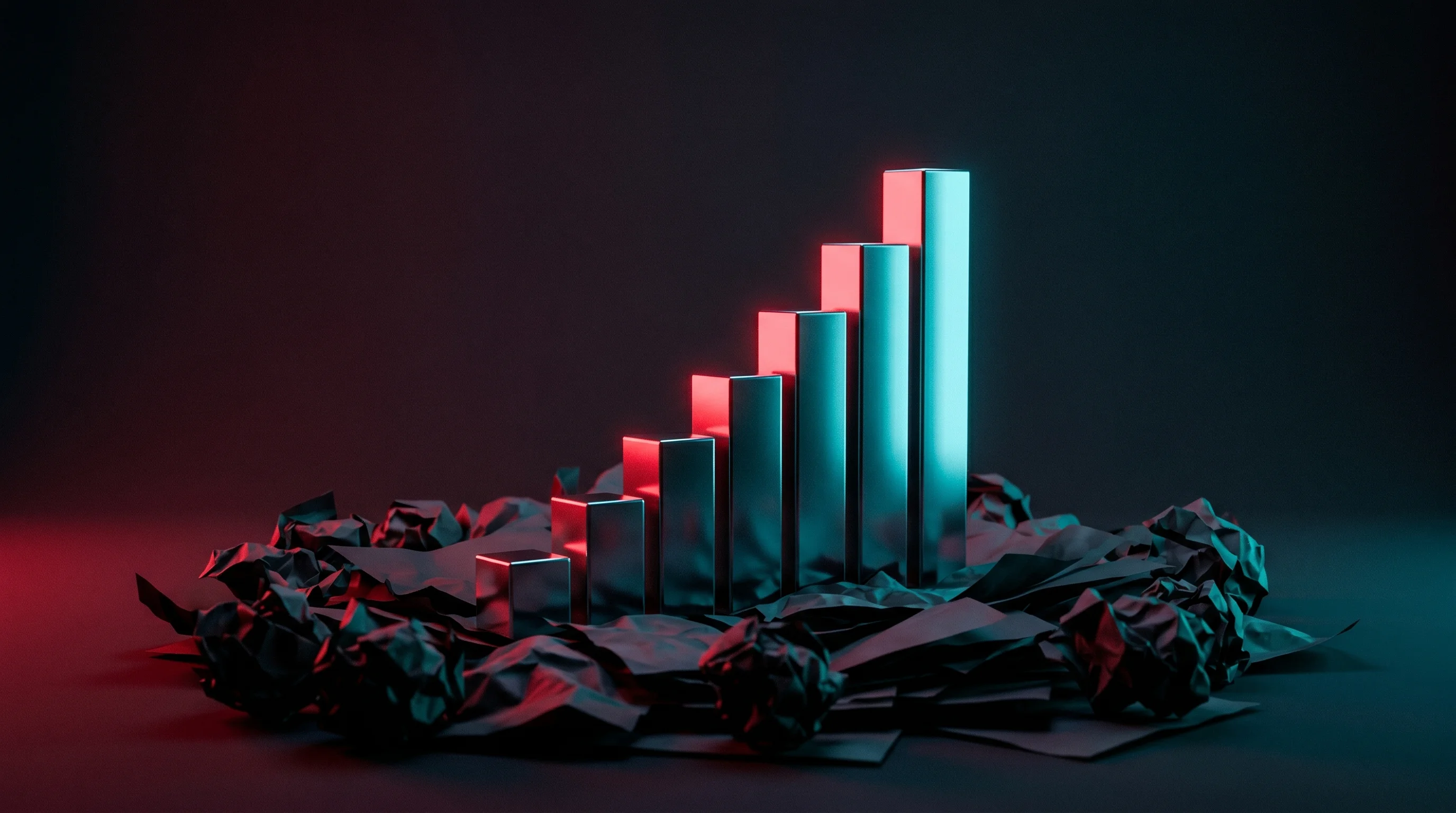 Digital illustration for article section "The Harder Question" in "Pulpos Raises $5M to Bring AI-Powered POS to Mexican Micro-Businesses" - A conceptual and minimalist still life representing the shift from chaotic business operations to st...