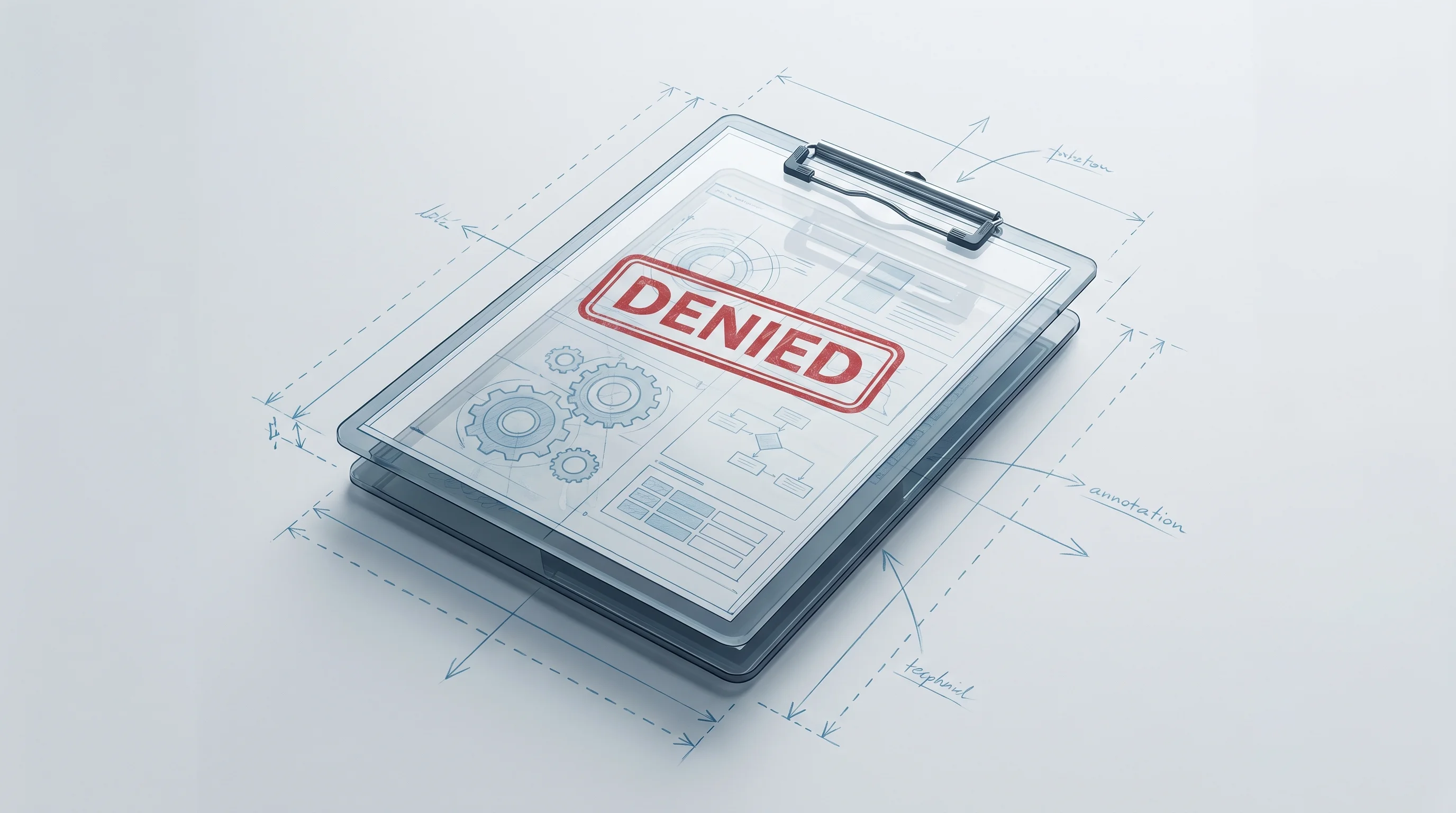Digital illustration for article section "Denials Are Getting Worse" in "Joyful Health Raises $17M to Recover Billions in Unpaid Claims" - A conceptual and minimalist image representing the mounting pressure of healthcare claim denials, fe...