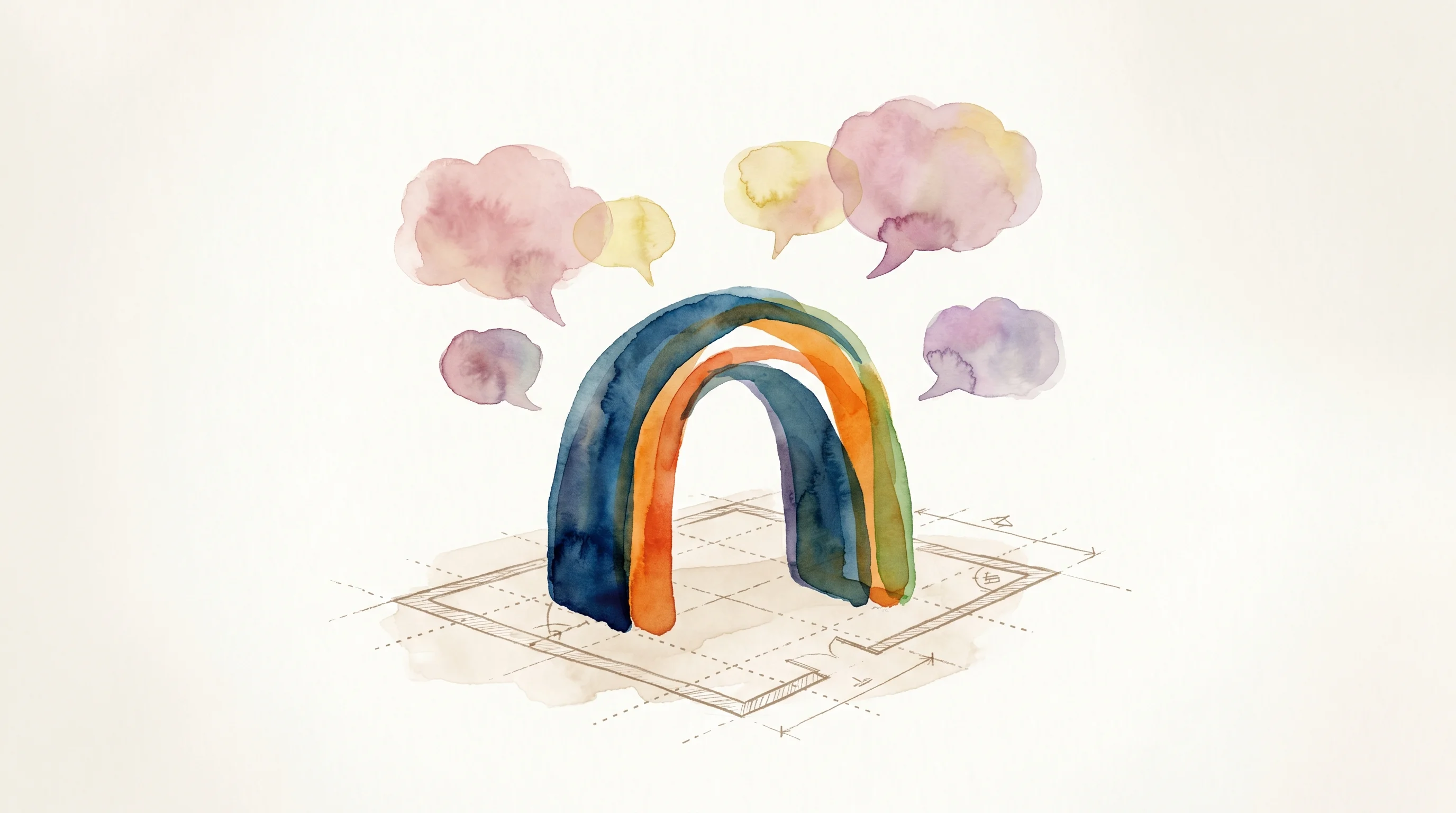 Digital illustration for article section "The Strategy Didn't Come From Nowhere" in "Why Emergent Built Its AI Agent for WhatsApp Instead of an App" - A conceptual, minimalist illustration of an elegant, open architectural gateway resting on a subtly ...