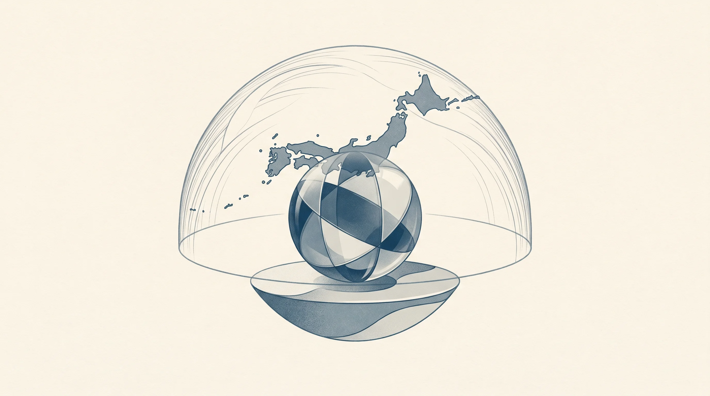 Digital illustration for article section "Sovereignty as a Sales Pitch" in "Japan's ai& Raises $50M Seed to Build Full-Stack AI Infrastructure" - A conceptual, minimalist illustration representing data sovereignty in Japan, featuring a pristine, ...