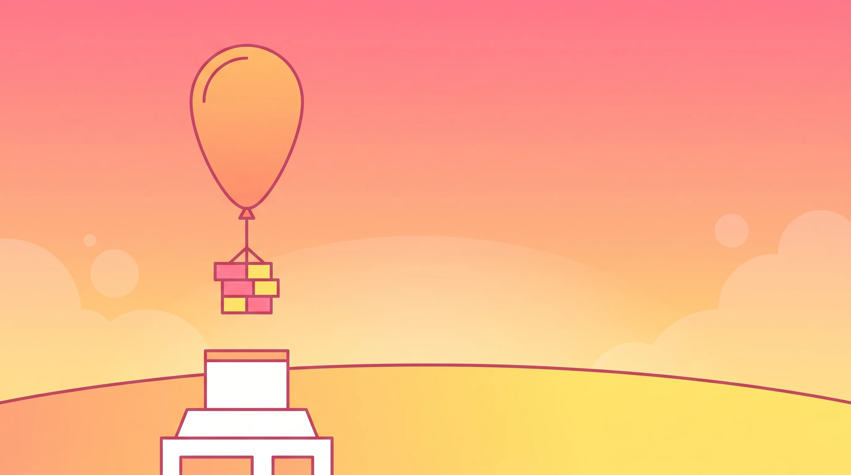 Digital illustration for article section "From Lab Spin-Out to Orbit" in "SBQuantum Raises $4M for Diamond Magnetometers in Orbit" - A modern illustration in a flat design style depicting a sleek, minimalist stratospheric weather bal...