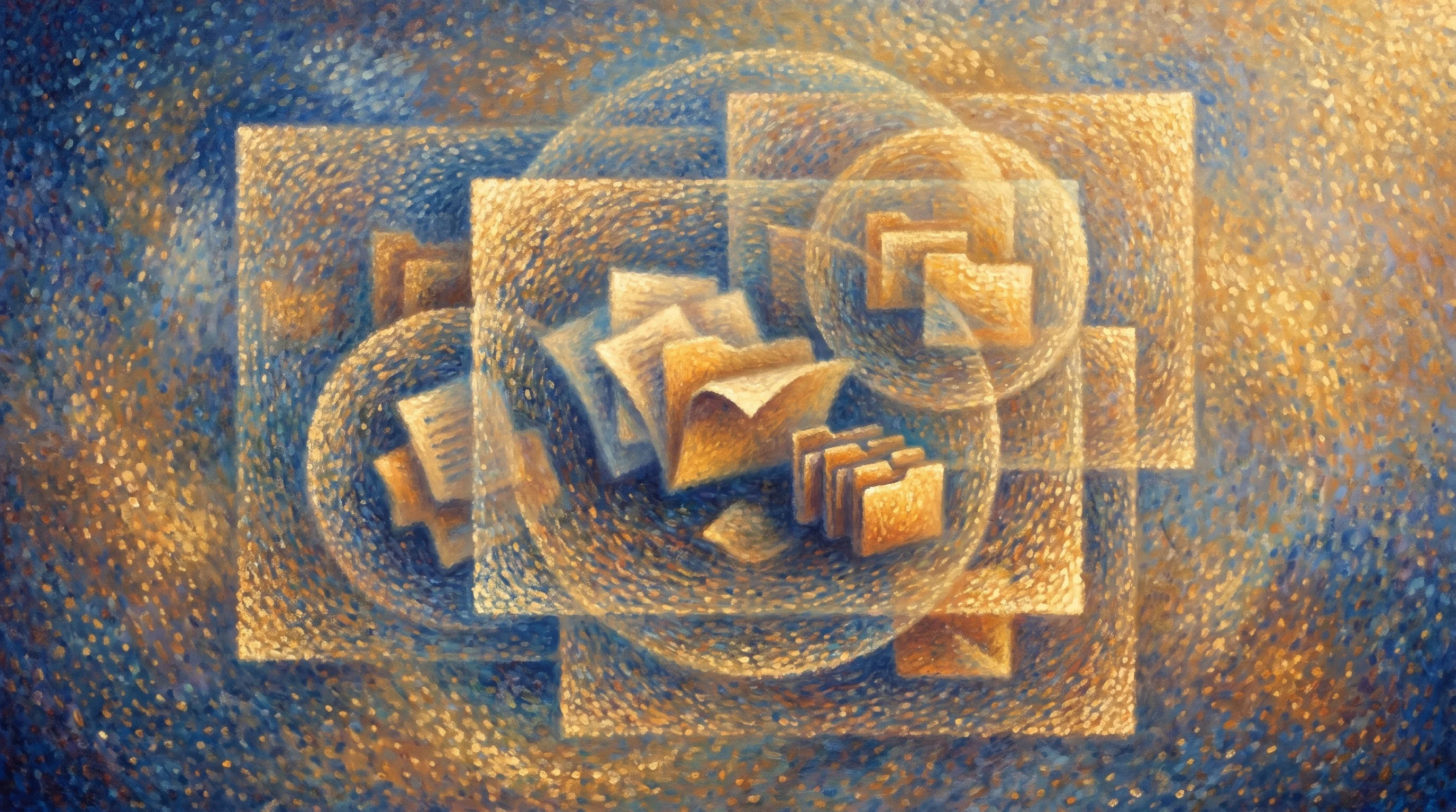 Digital illustration for article section "Enter Spaces: Context That Sticks" in "Windsurf 2.0 Launches Agent Command Center for Multi-AI Development" - A conceptual, minimalist representation of an organizational workspace, featuring a series of clean,...