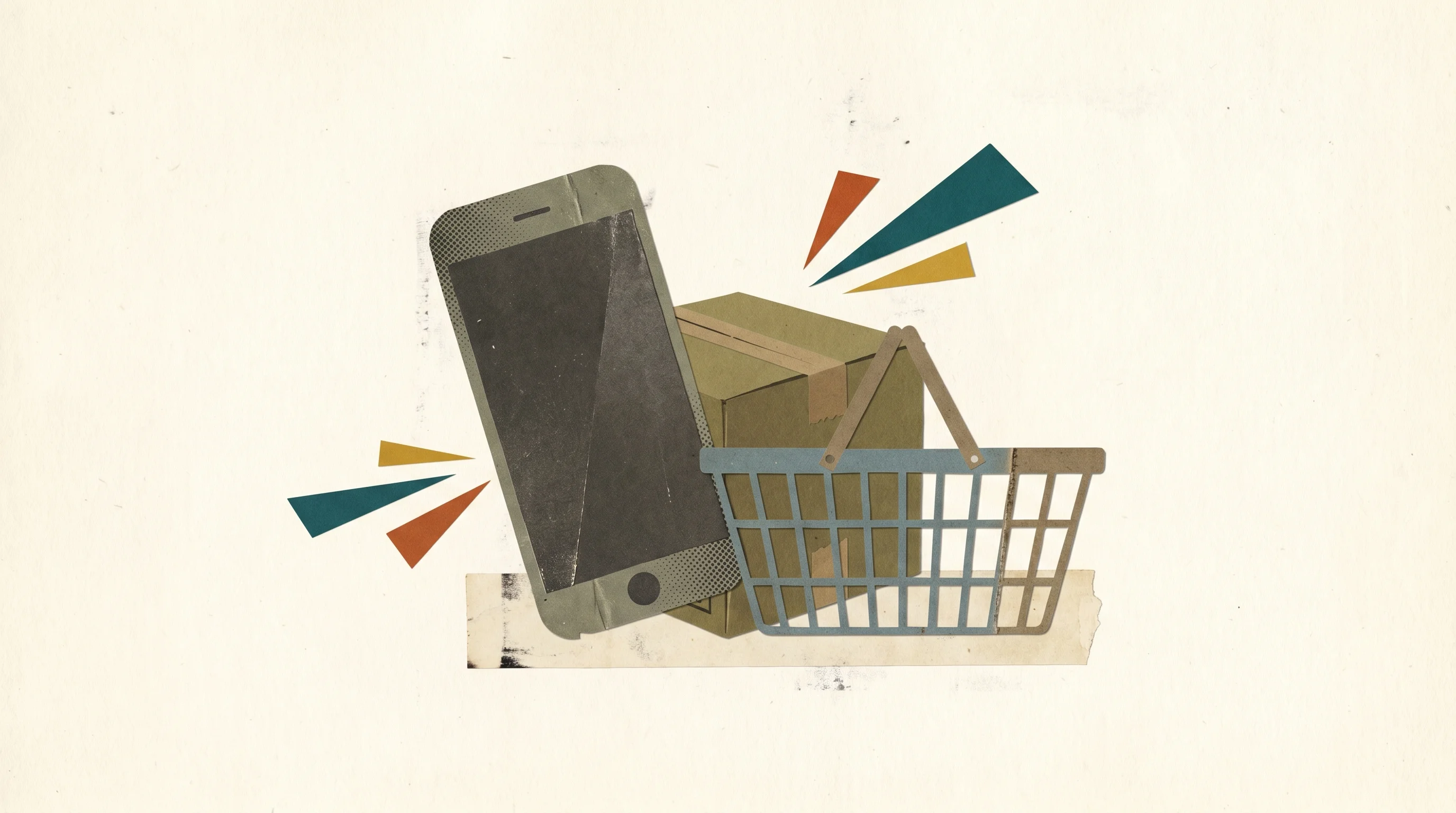 Digital illustration for article section "Building Momentum—and a TikTok Presence" in "Marlow Raises $1.9M to Scale Lubricated Tampon Innovation" - A minimalist, conceptual composition representing retail expansion and digital momentum, featuring a...
