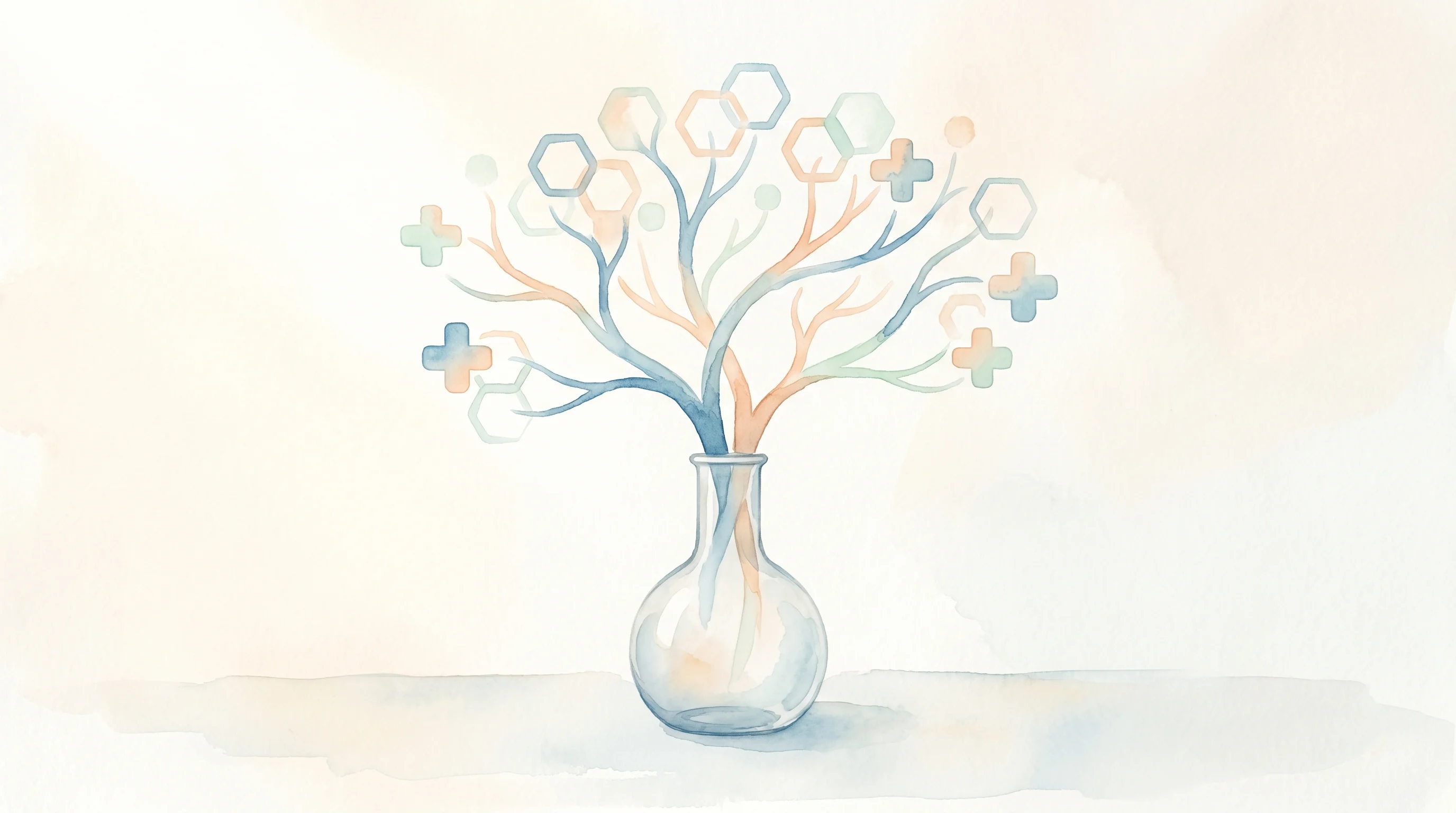 Digital illustration for article section "What Comes Next" in "ViewsML Raises $4.9M Seed Led by Wittington, Mayo Clinic Invests" - A conceptual and minimalist illustration representing the growth and expansion of medical research, ...