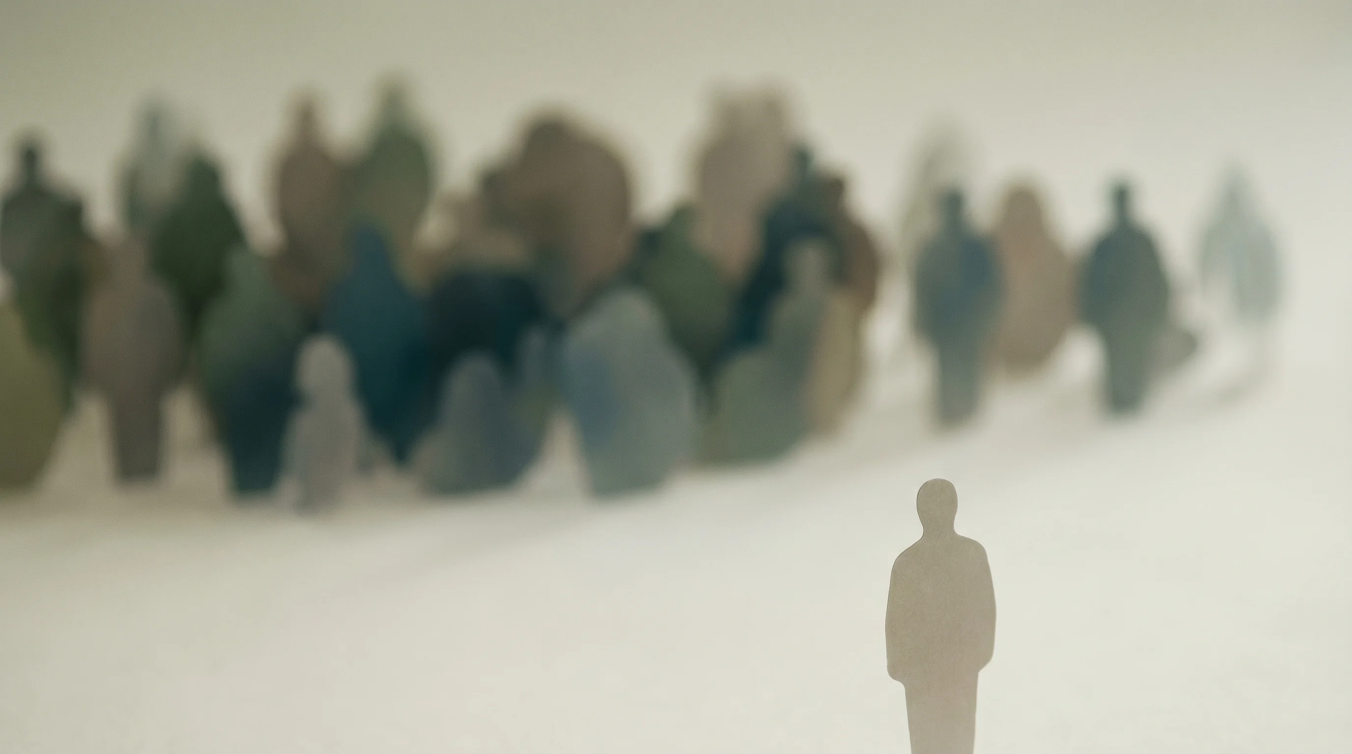 Digital illustration for article section "The Community Pushes Back" in "Cal.com Goes Closed-Source, Launches MIT-Licensed Cal.diy Fork" - Produce an image of a crowd of generic, unidentifiable figures in the background, representing the c...