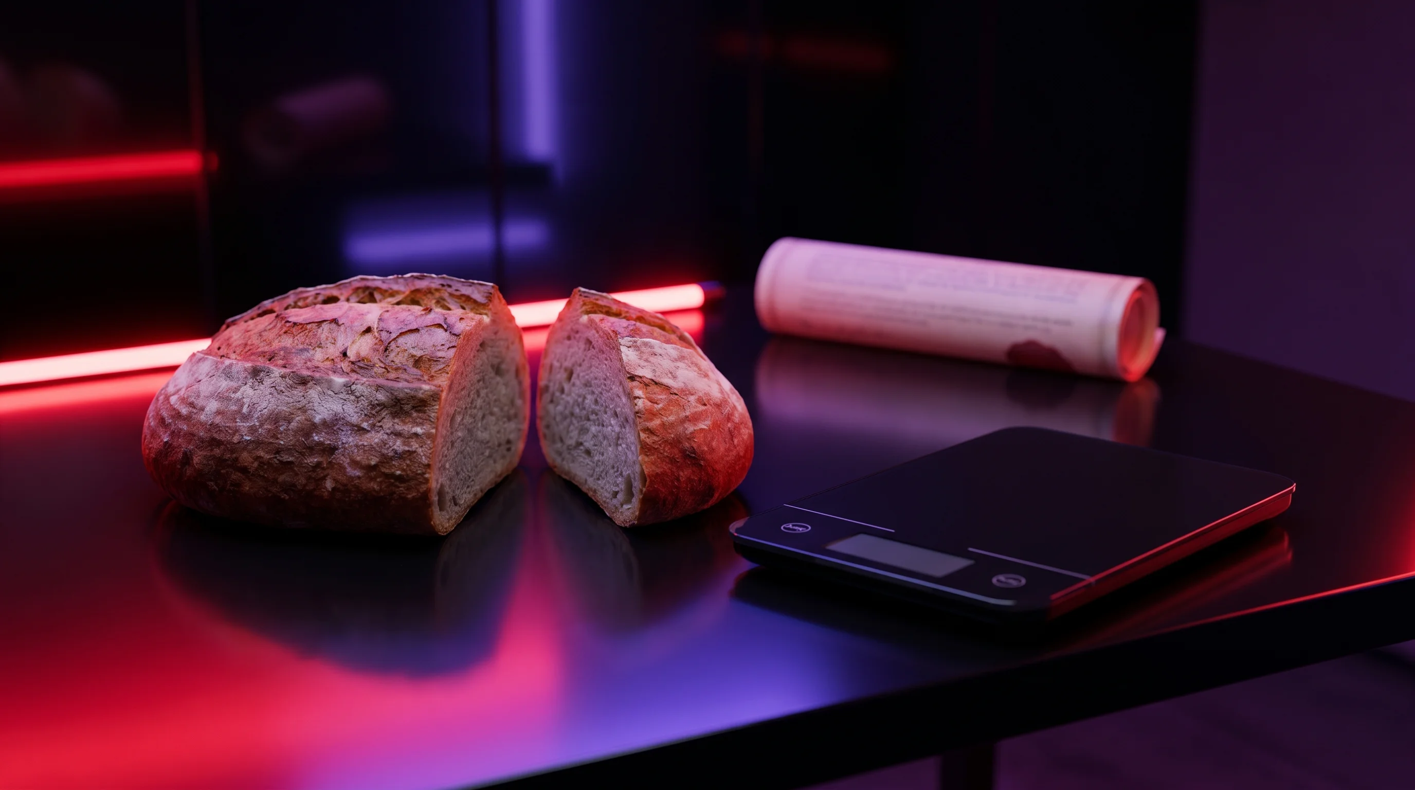 Digital illustration for article section "From Bakery Splits to Buyout Clauses" in "Mediator.ai Launches AI Platform That Uses Game Theory to Draft Deals" - A clean, minimal conceptual still life representing a business equity split, featuring a beautifully...