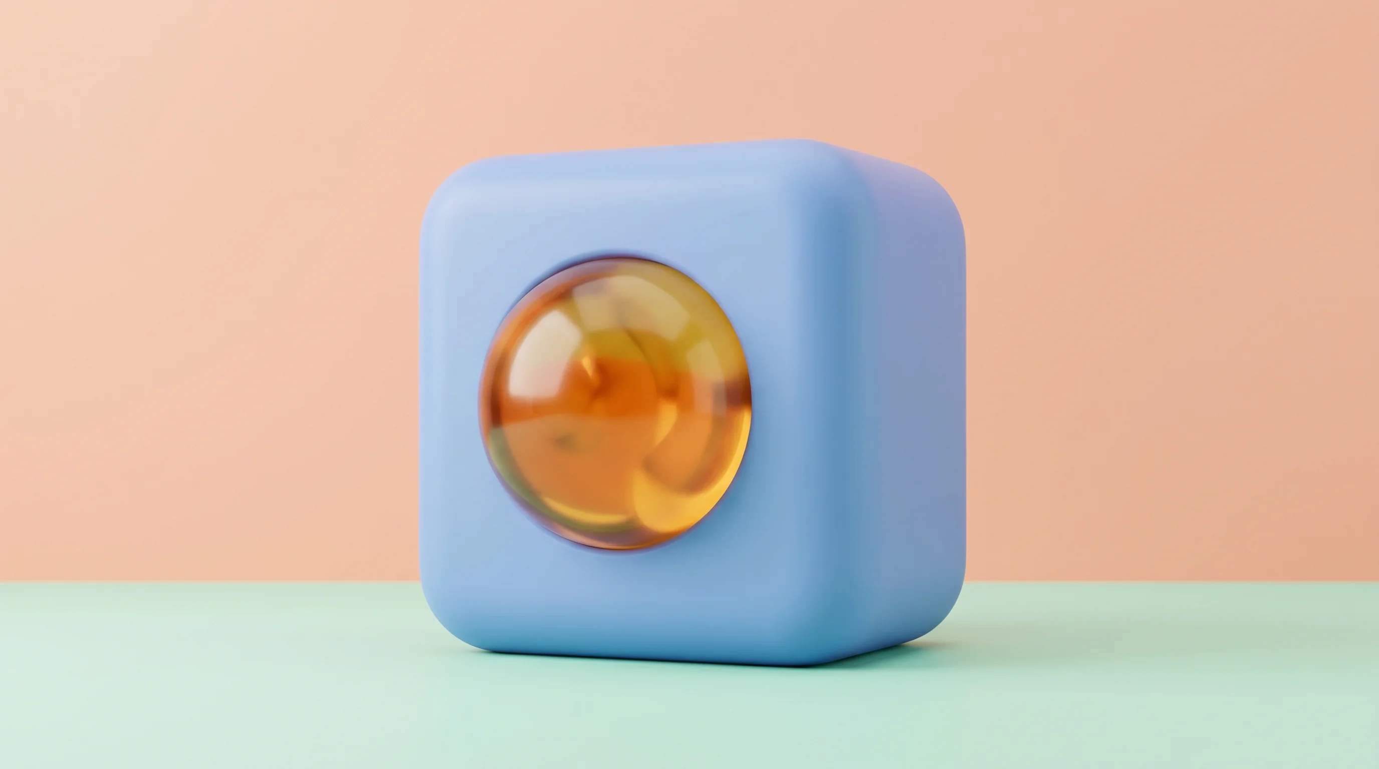 Digital illustration for article section "Compliance Baked In, Not Bolted On" in "Iridius Raises $8.6M to Embed AI Compliance in Pharma Workflows" - A minimalist, conceptual 3D pop art toy representing the idea of "compliance baked in," featuring a ...