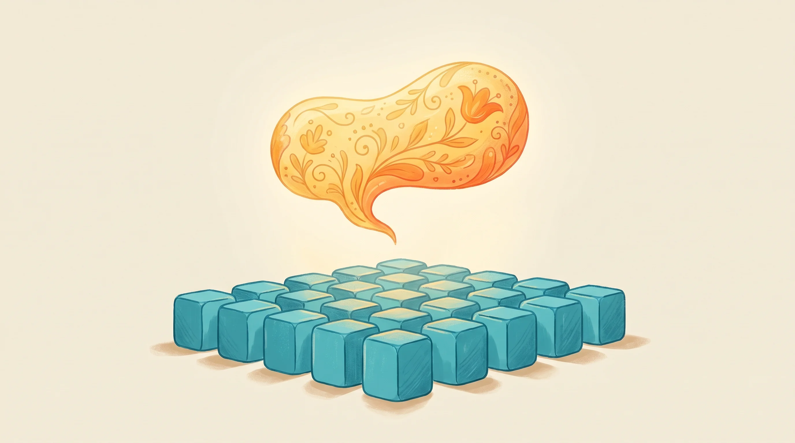 Digital illustration for article section "The Crowded Room" in "Hobbes Lands $6M to Replace 'Book a Demo' Buttons with AI Agents" - A minimalist, conceptual illustration representing a crowded software market and the standout power ...