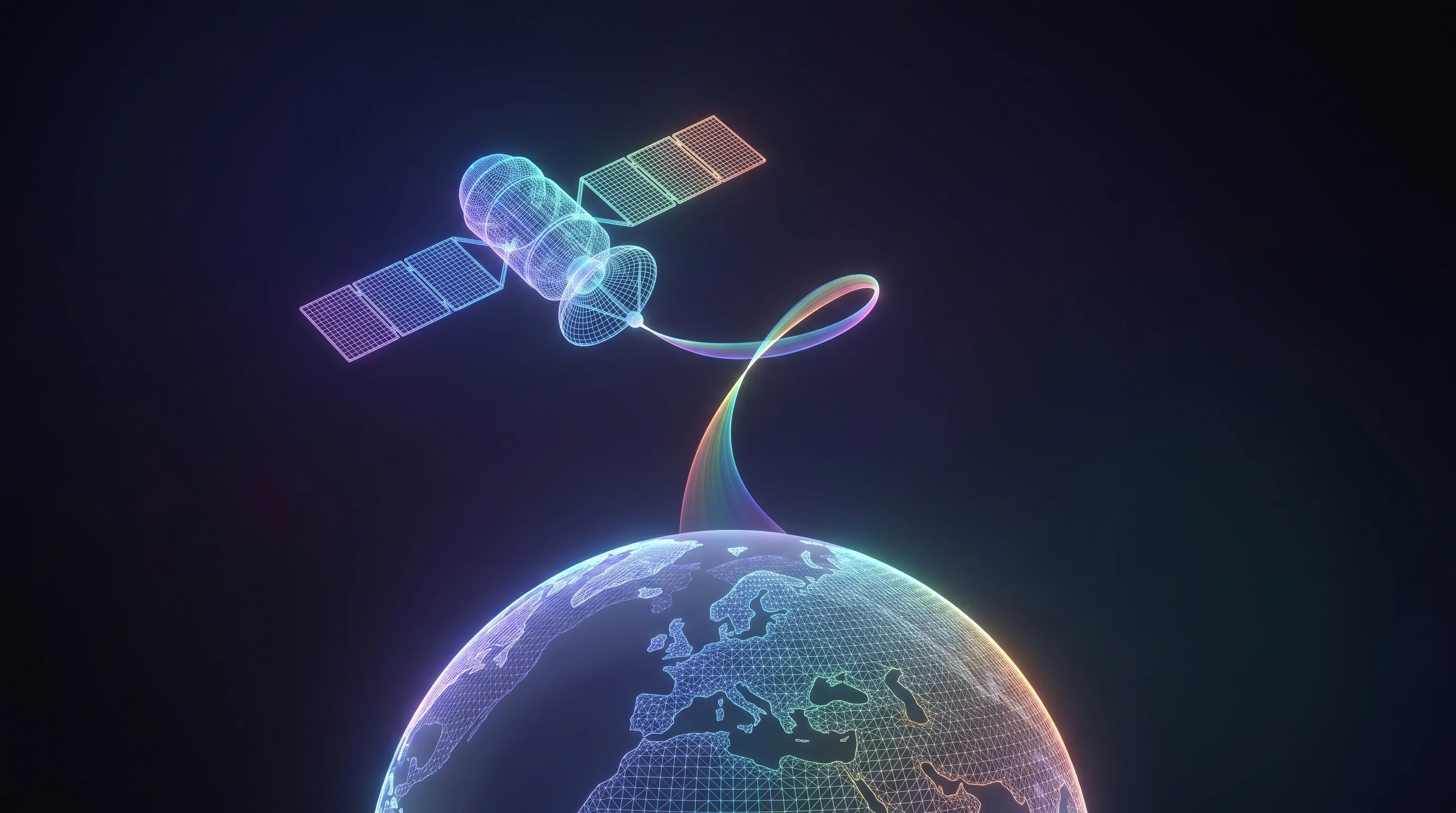Digital illustration for article section "Chasing Recurring Revenue, Not Launch Spectacle" in "Space Tech's VC Moment: How Satellites Became a Serious Investment" - A clean, minimal, and conceptual composition representing the shift from launch spectacles to recurr...