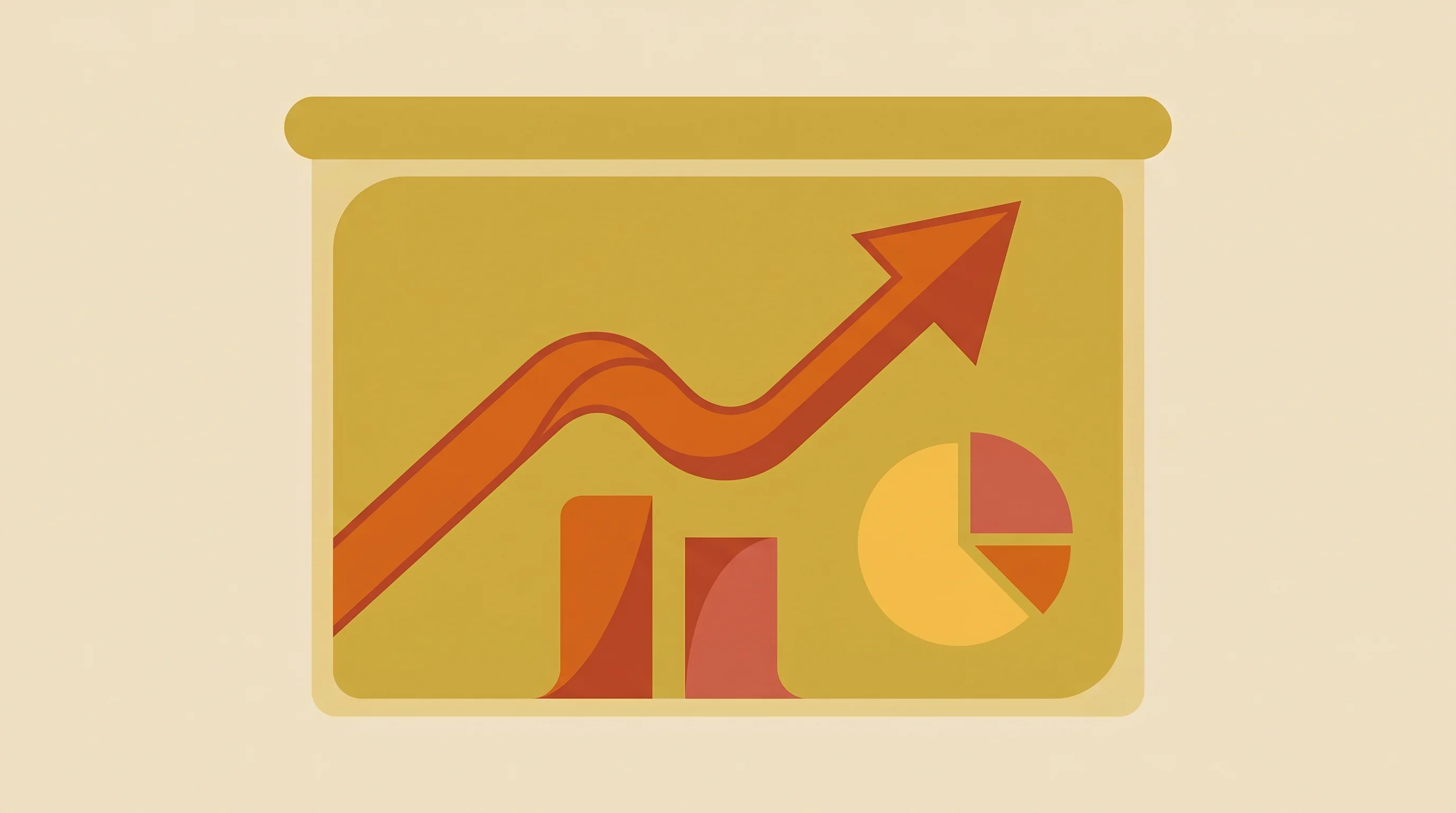 Digital illustration for article section "What Actually Works" in "How Founders Turn Stories Into Billion-Dollar Valuations" - A minimalist and conceptual illustration of a sleek presentation slide prominently displaying a bold...