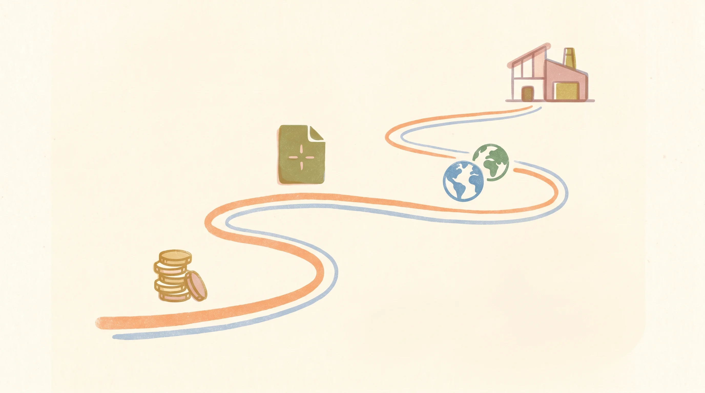 Digital illustration for article section "The regulatory long game" in "Cerca Magnetics Raises £3.8M for Wearable Quantum Brain Scanner" - A minimalist conceptual illustration representing a regulatory long game and international expansion...