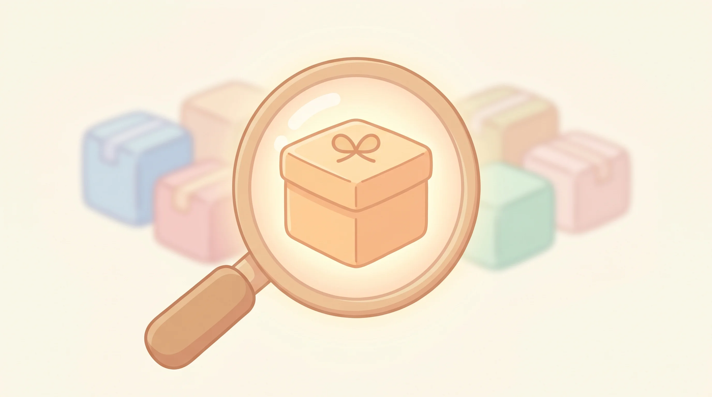 Digital illustration for article section "A Crowded Field, a Narrow Focus" in "Dyver.AI Tackles Brand Consistency as eCommerce Scales Up" - A clean, minimalist illustration of a stylized magnifying glass focusing closely on one perfectly or...