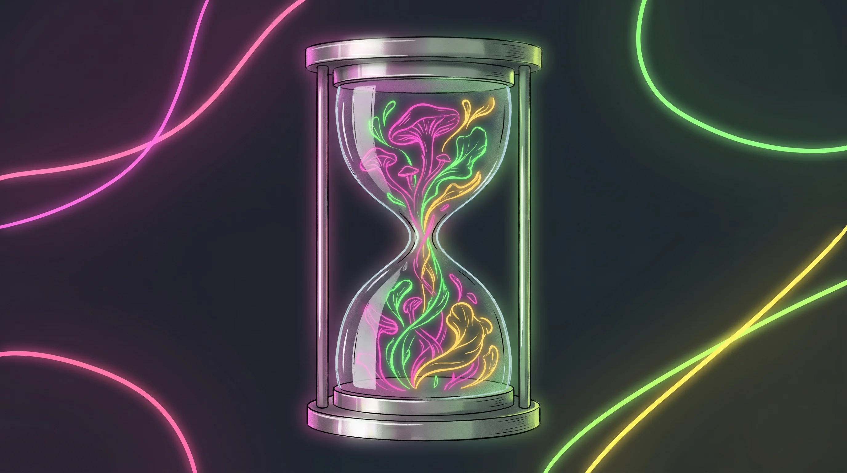 Digital illustration for article section "18 Months to Prove It" in "Planetary Raises $24M Series A for Circular Bioeconomy Platform" - A minimalist, conceptual representation of an aggressive 18-month timeline for scaling and product d...