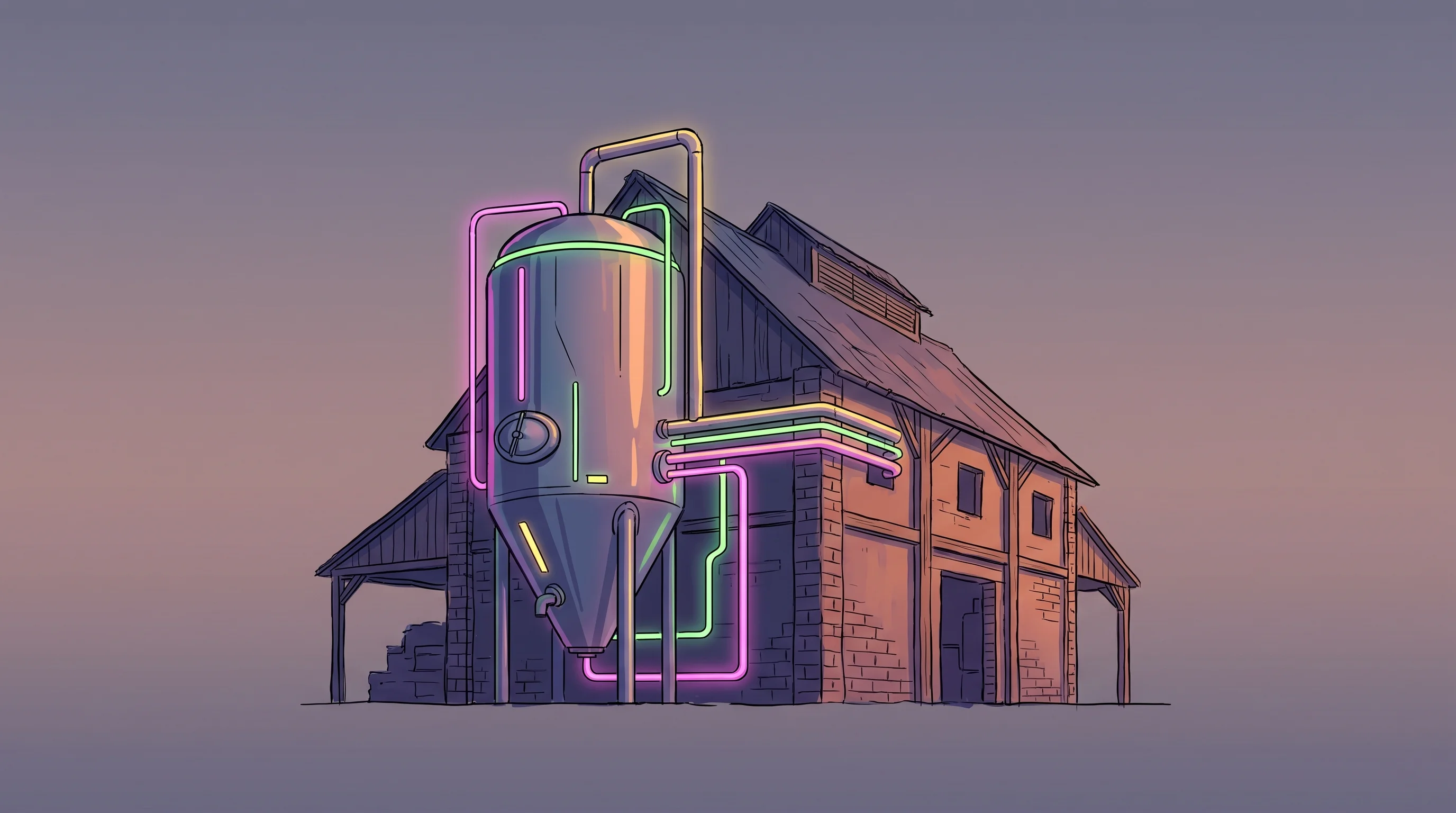 Digital illustration for article section "The Next Test" in "Planetary Raises $24M Series A for Circular Bioeconomy Platform" - A minimal and conceptual illustration of a sleek, modern industrial fermentation vessel seamlessly i...