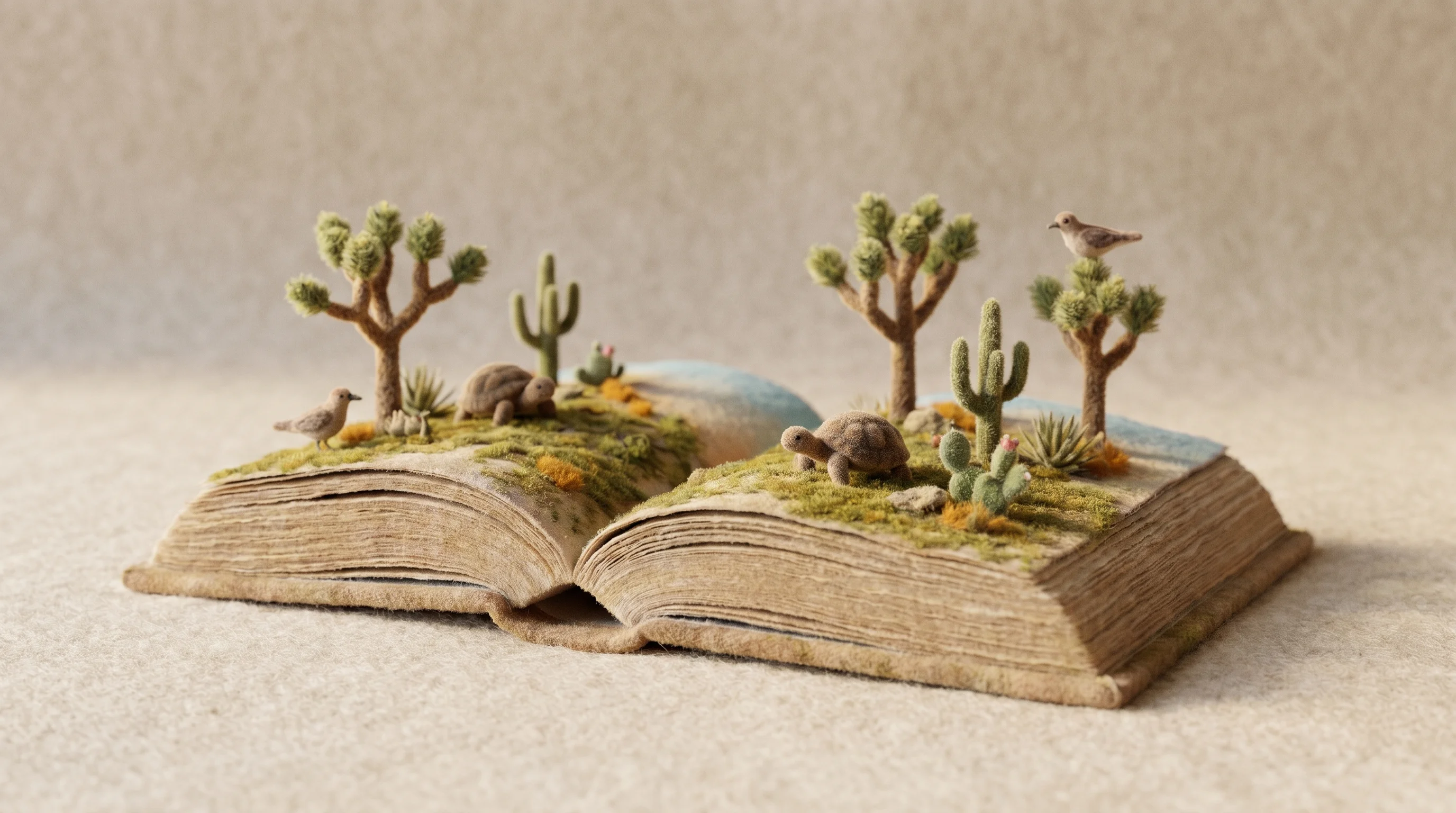 Digital illustration for article section "Algorithms Meet Federal Handbooks" in "Flox Intelligence Raises €2.5M to Automate Wildlife Compliance Monitoring" - A conceptual, highly detailed macro shot of a thick, open federal compliance handbook resting on a m...