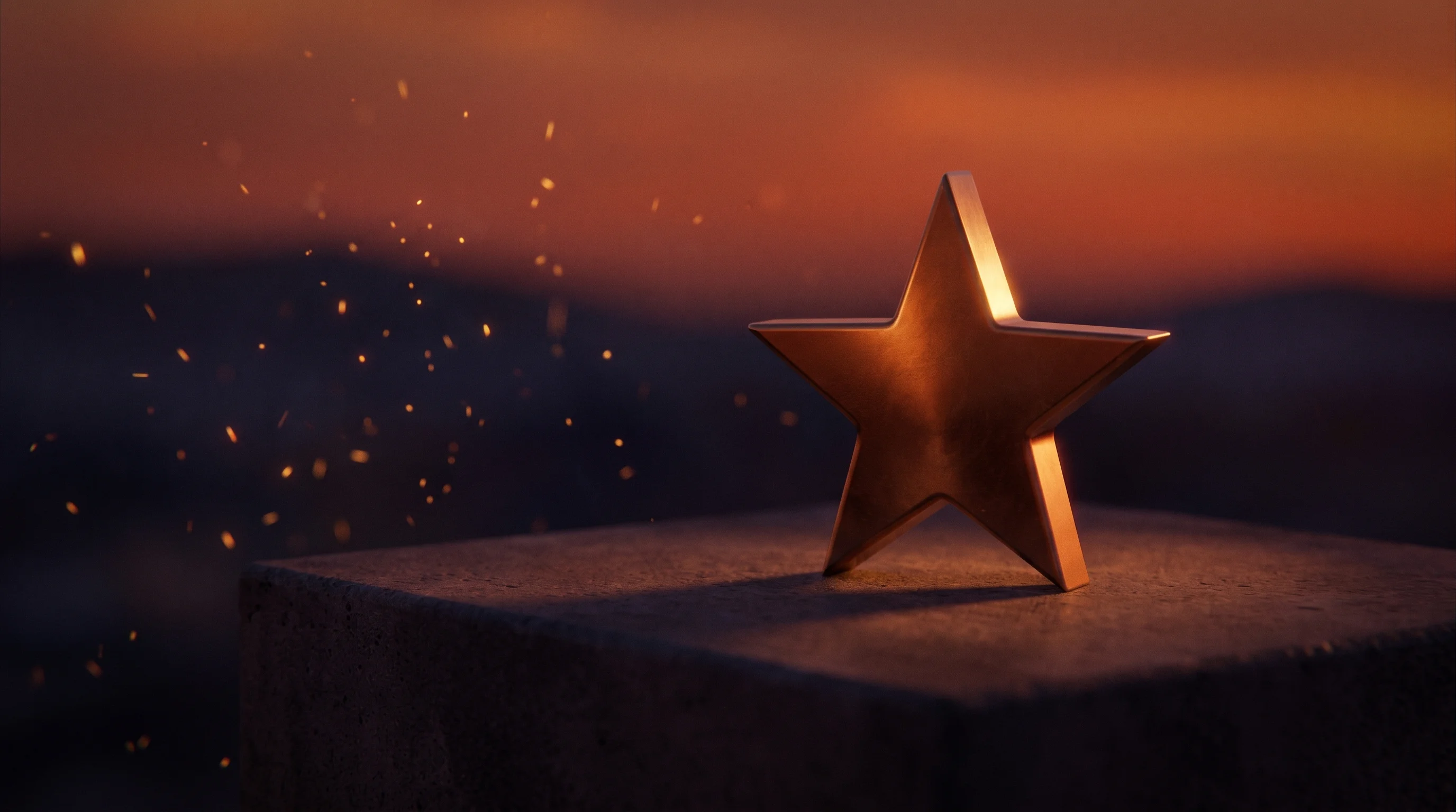 Digital illustration for article section "What Those 80,000 Stars Actually Mean" in "How LocalSend Became the Cross-Platform AirDrop Alternative" - A minimalist, conceptual composition featuring a single, beautifully crafted, solid metallic star em...