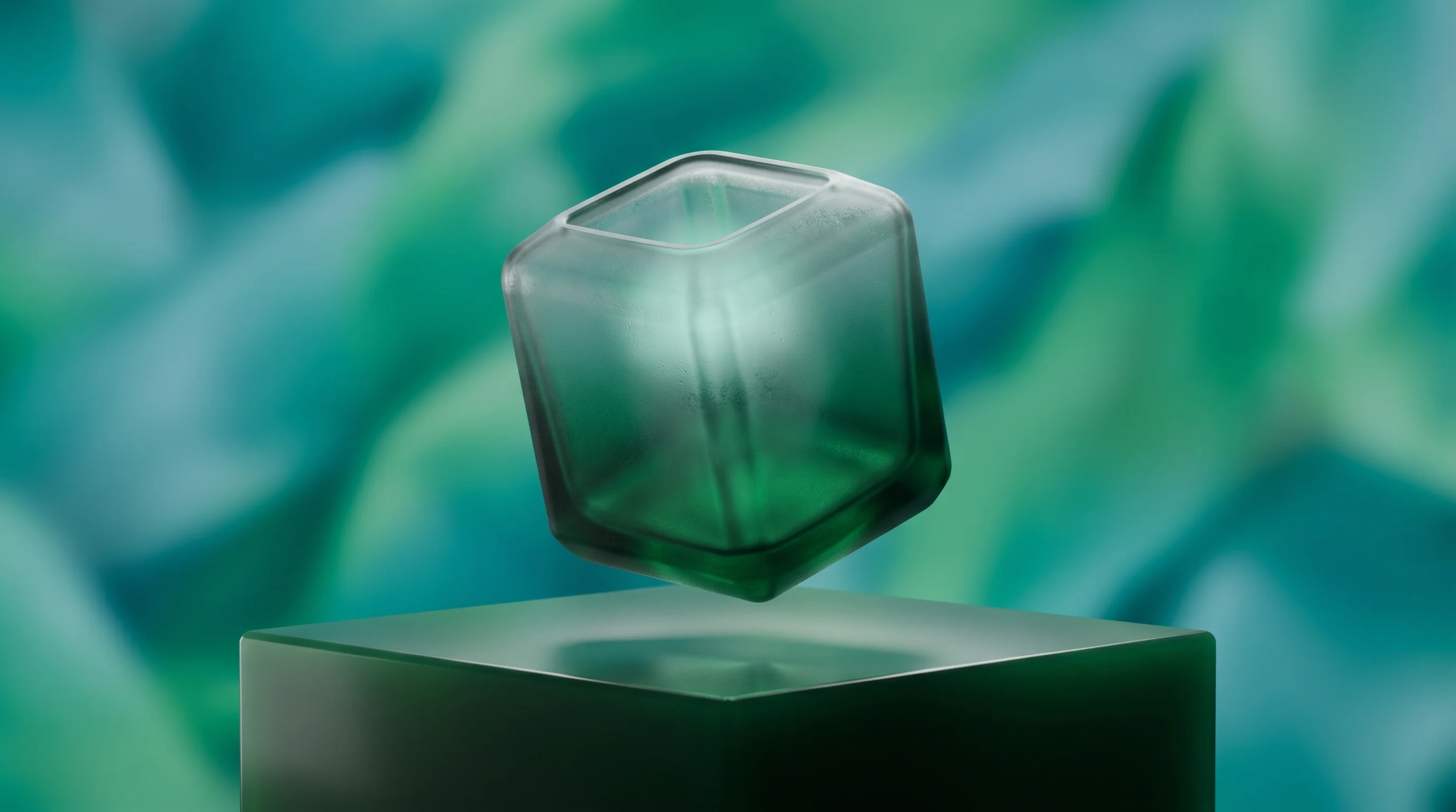 Digital illustration for article section "What TIME Saw" in "Cruz Foam's $18M Series A Journey: From Shrimp Shells to Market" - A sleek, modern, sustainable cold-chain packaging container floating elegantly above a minimalist ge...
