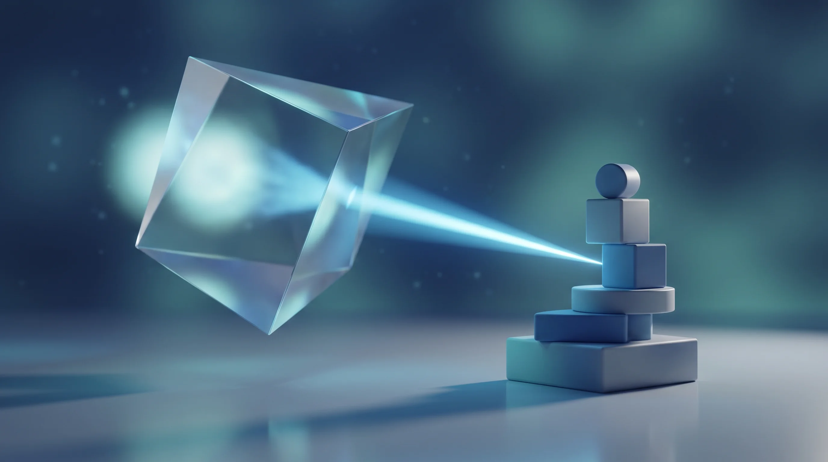 Digital illustration for article section "The Bigger Picture" in "Why Your GPU Dashboard Shows 100% When You're Only Using 3%" - A minimalist, futuristic 3D composition representing the concept of infrastructure optimization and ...