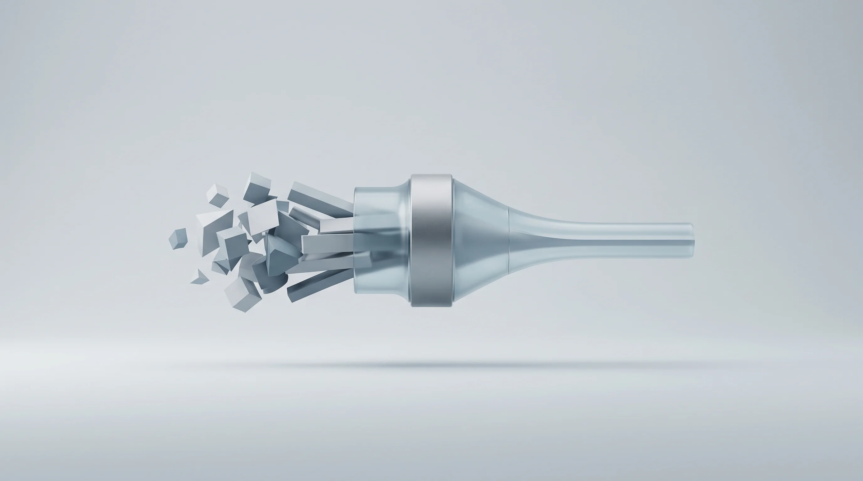 Digital illustration for article section "Building the Plumbing for Product Complexity" in "SPREAD AI Raises $30M Series B for Engineering Intelligence Platform" - A sleek, conceptual universal adapter acting as a central unifying hub, visually representing the ma...