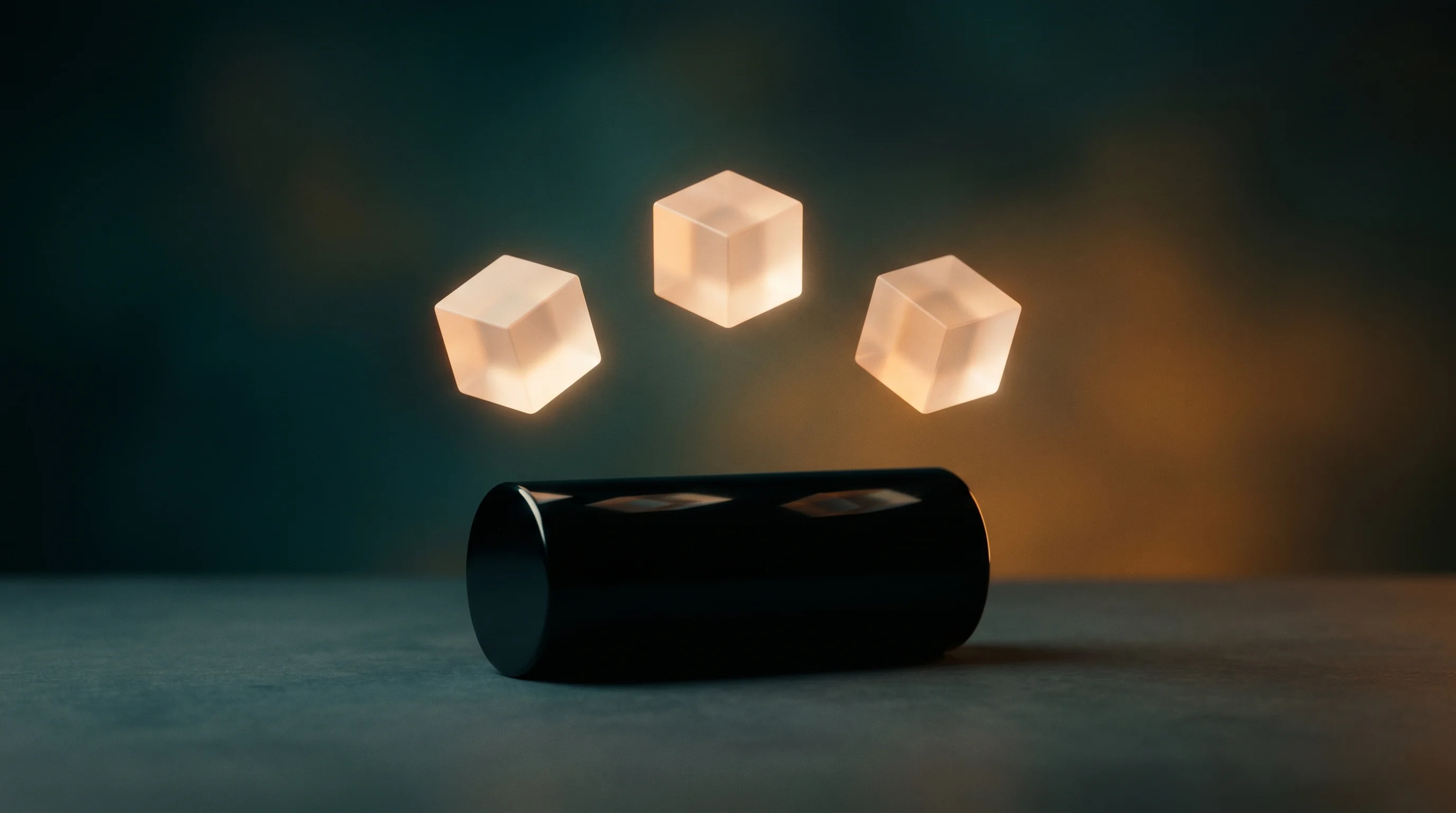 Digital illustration for article section "When Does This Make Sense?" in "Honker Brings Message Queues and Pub/Sub Inside SQLite Files" - A conceptual, minimalist composition featuring a single, perfectly smooth obsidian cylinder resting ...