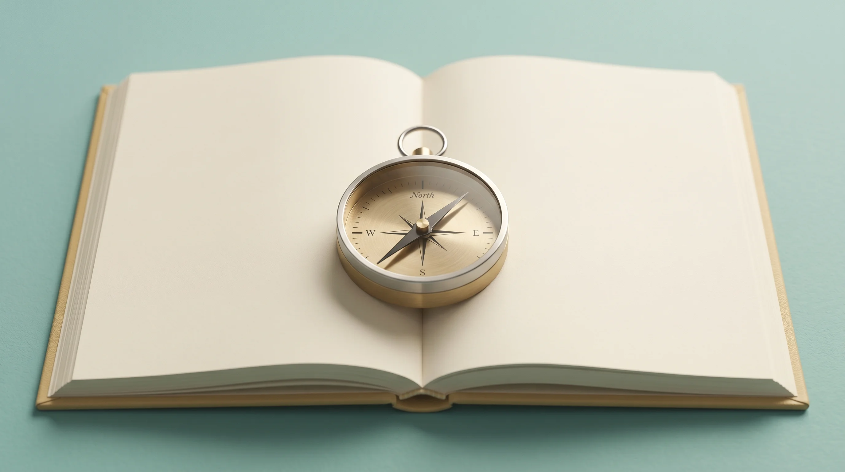 Digital illustration for article section "What Comes Next" in "Oolka Raises $14M Series A Led by Accel for AI Credit Platform" - A clean, minimalist conceptual composition featuring a sleek, neo-retro compass resting perfectly in...