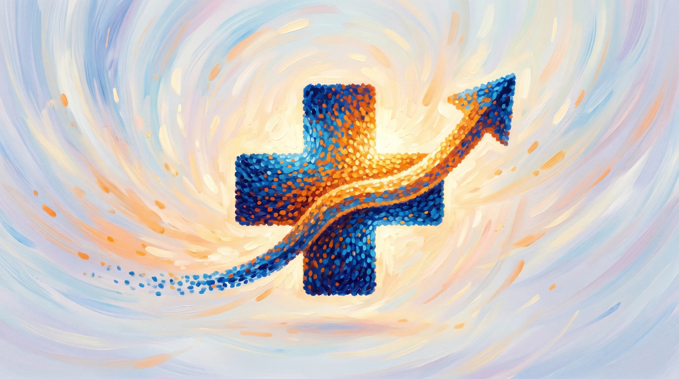 Digital illustration for article section "Content Section 5" in "XO Life Lands €4M to Digitize Patient Data for Drug Development" - A conceptual, minimalist representation of healthtech valuation and Series A funding, featuring a si...