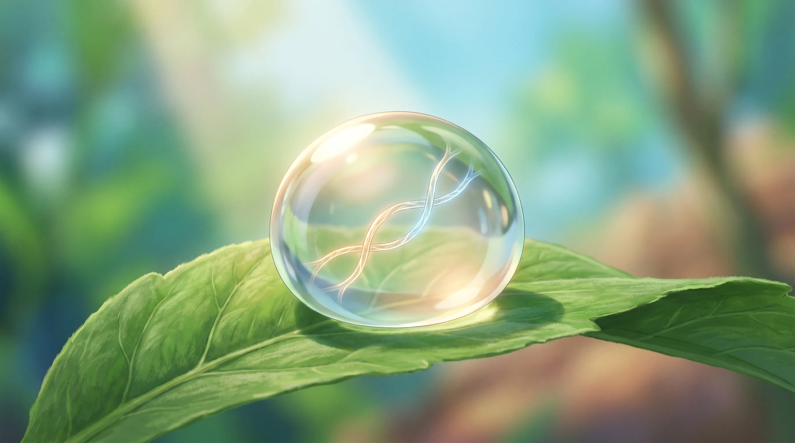 Digital illustration for article section "The Science: Elegantly Simple, Devilishly Complex" in "Restore Vision Raises $8.2M to Advance Gene Therapy for Blindness" - A conceptual and visually elegant representation of vision restoration and gene therapy, featuring a...