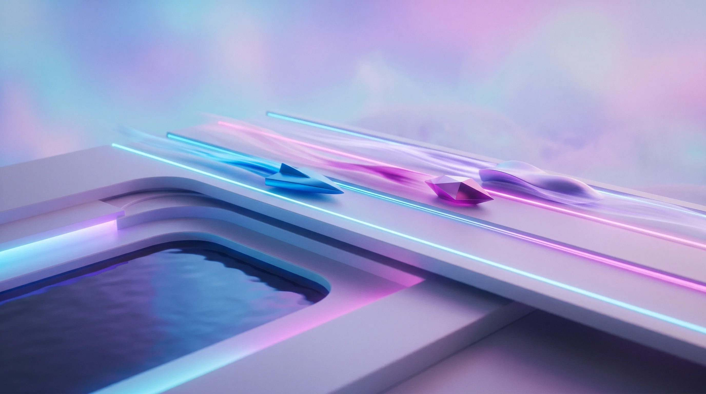 Digital illustration for article section "The Speed Wars Heat Up" in "EdgeX Launches App-Specific Chain for High-Speed On-Chain Derivatives" - A minimalist and conceptual representation of high-speed competition among blockchain architectures,...