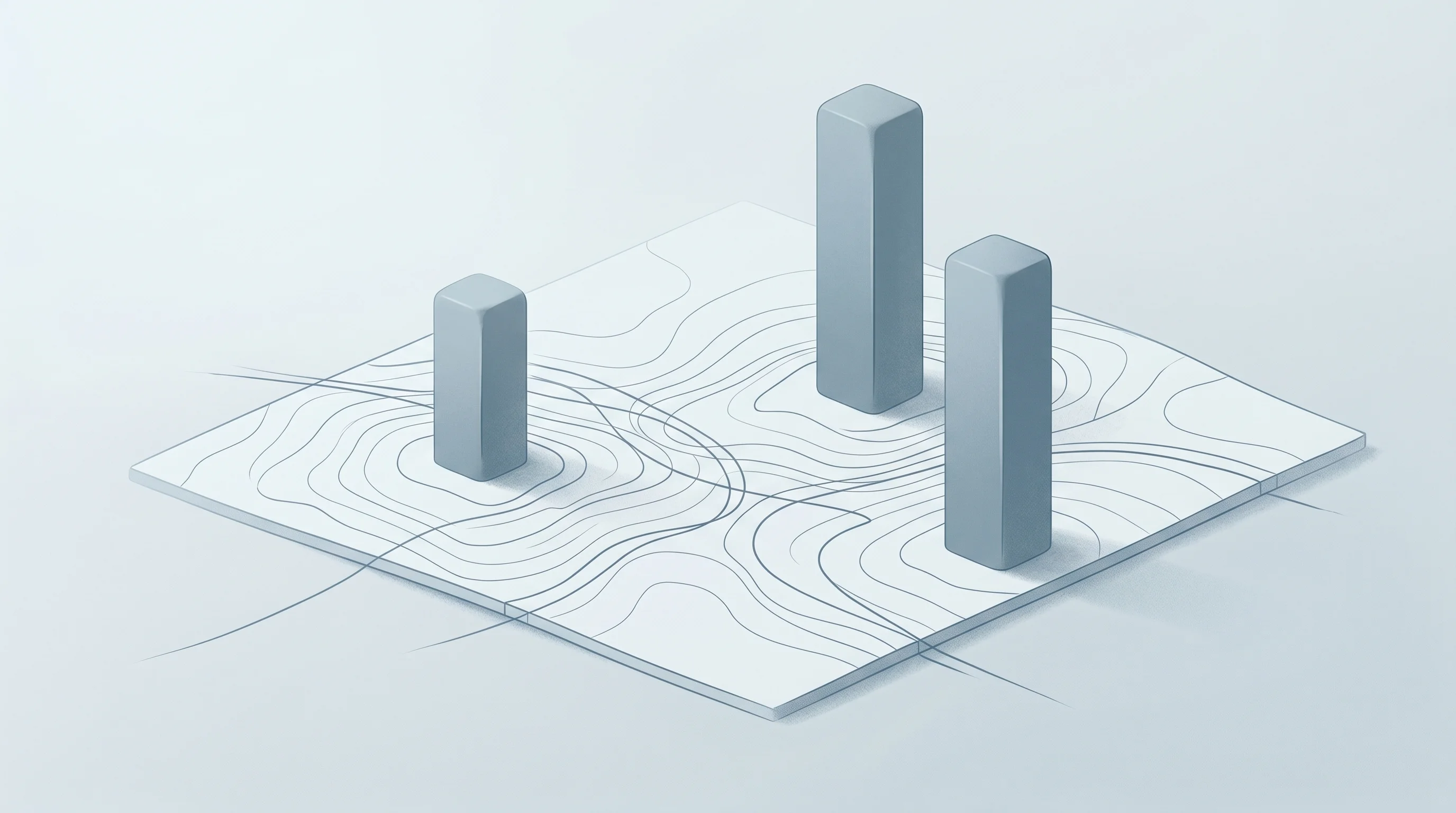 Digital illustration for article section "Crowded Territory" in "DeepInfra Raises $107M Series B as AI Shifts from Training to Inference" - A conceptual and minimalist neo-vintage illustration representing a crowded competitive market, feat...