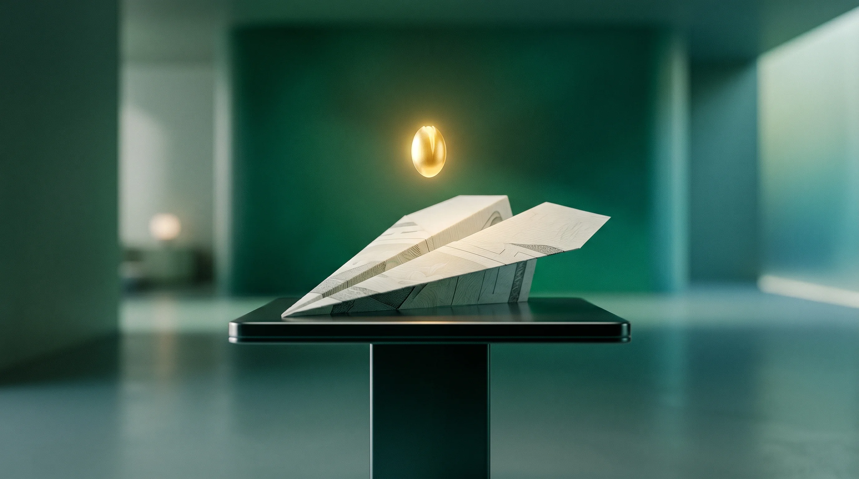 Digital illustration for article section "Early Days, Big Claims" in "YC-Backed Lightsprint Lets Non-Engineers Ship Features to Production" - A minimalist and conceptual surrealist composition representing the early days of a startup and a qu...