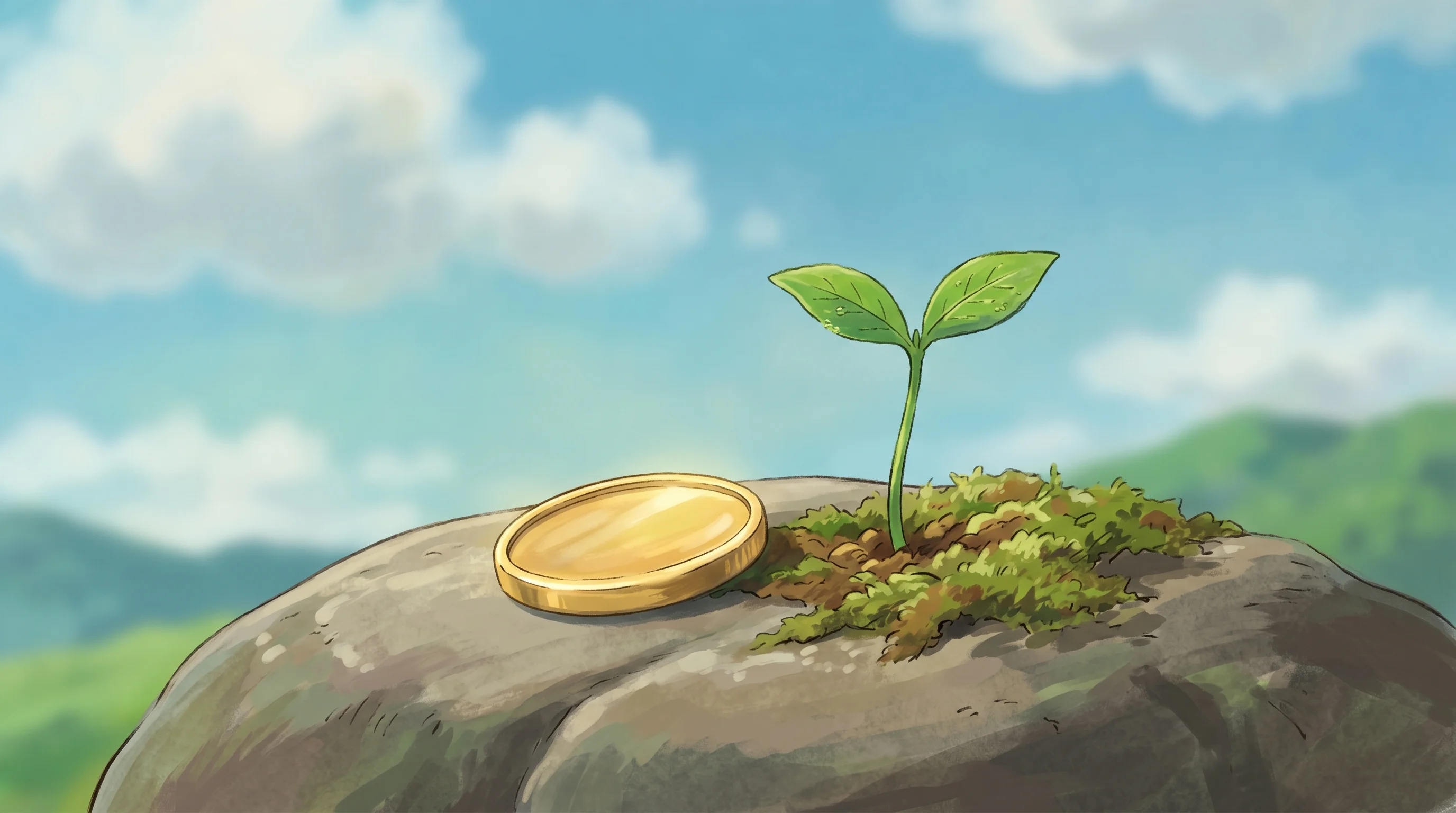 Digital illustration for article section "Revenue, Not SaaS" in "Dex's Multimodal AI Recruiter Talks to Engineers by Voice or Text" - A conceptual and minimal illustration representing straightforward, outcome-based revenue, featuring...