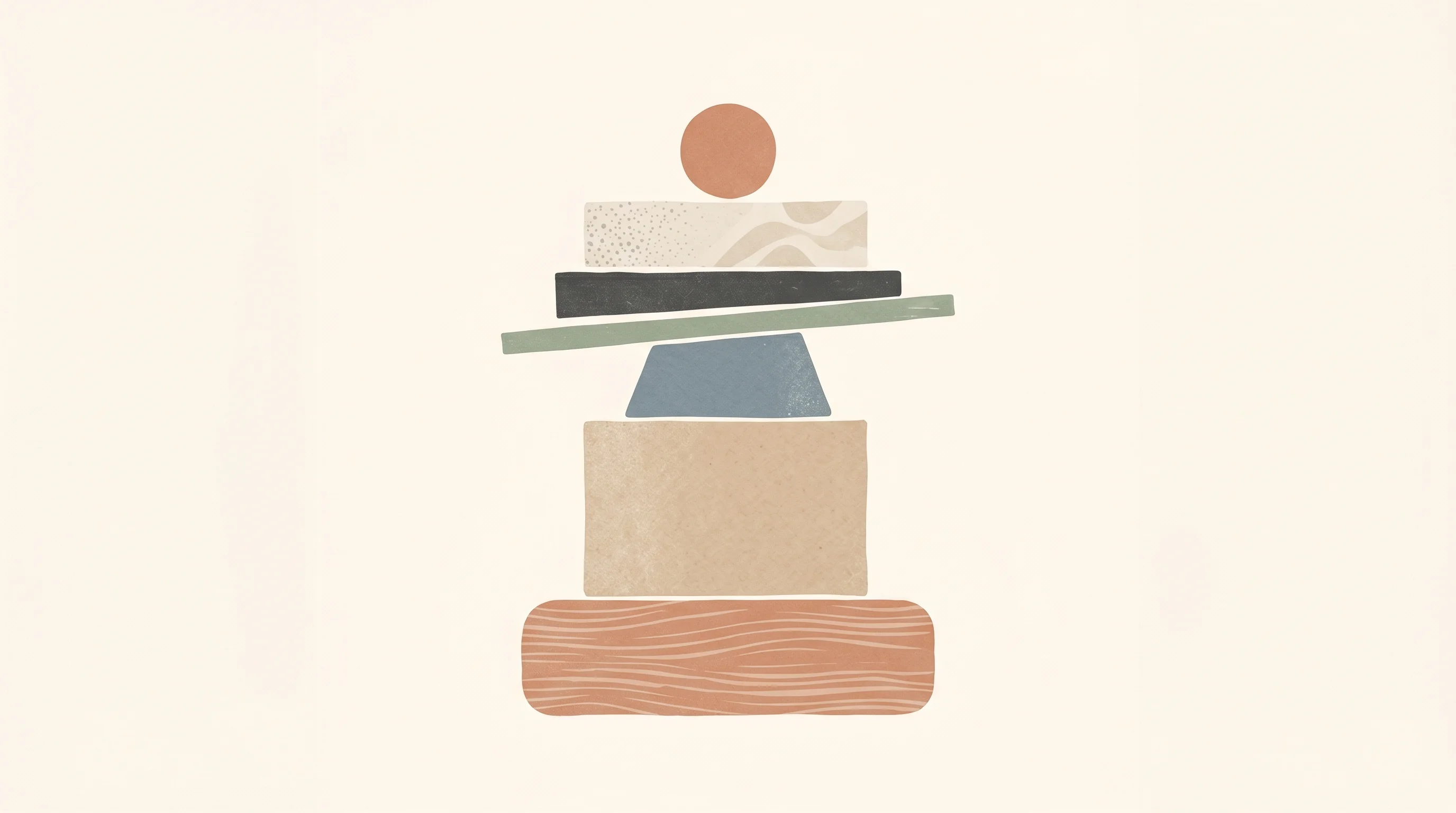 Digital illustration for article section "Stacking the Deck Differently" in "YC-Backed Interfaze Merges CNNs with LLMs for Deterministic AI Tasks" - A minimalist, conceptual illustration representing a heterogeneous architecture through a neatly bal...