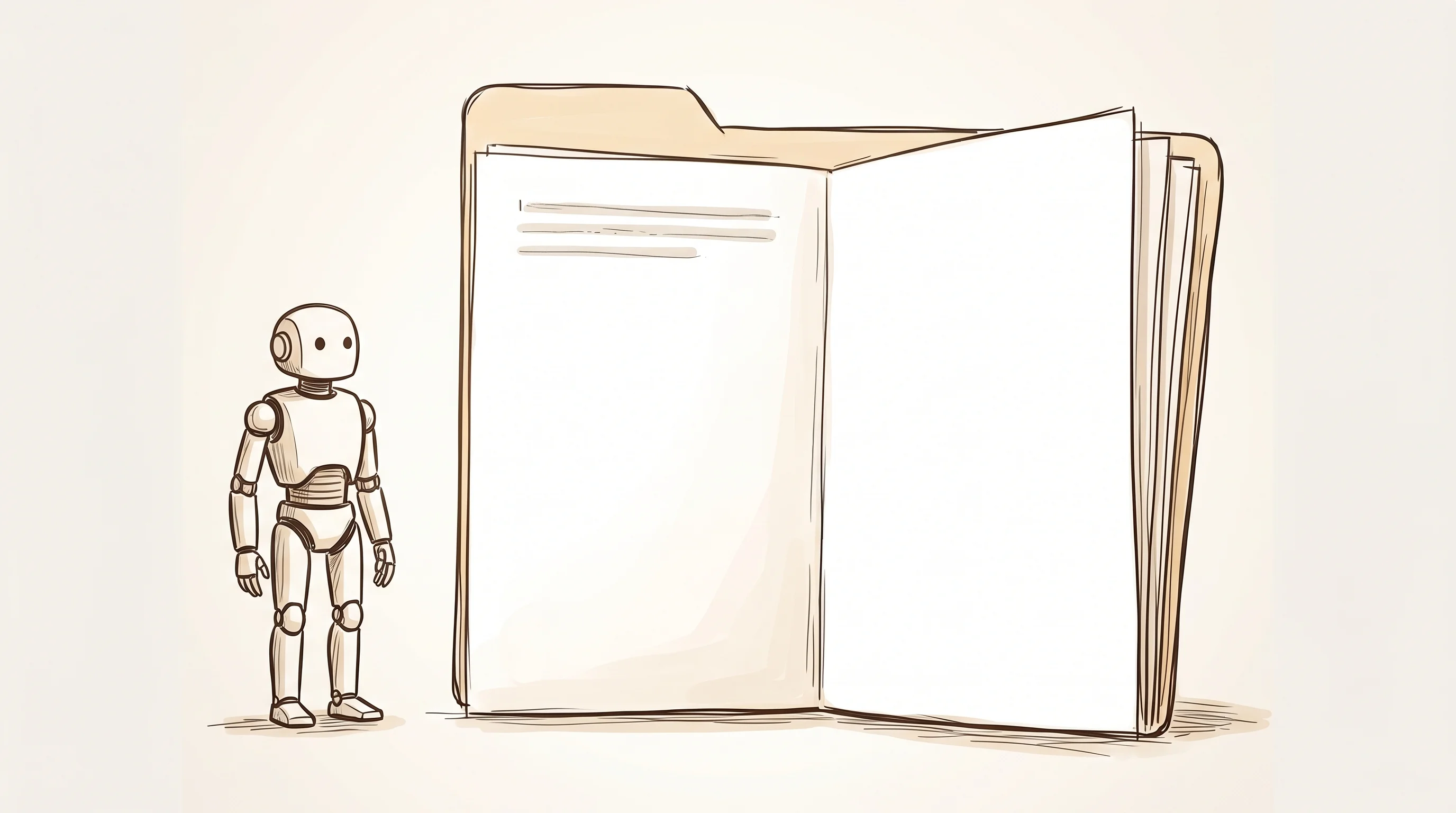 Digital illustration for article section "The Unanswered Questions" in "YC-Backed InLoop Launches Robots That Know When to Ask for Help" - A minimalist and conceptual composition featuring a single, simple, unbroken modern robot standing a...