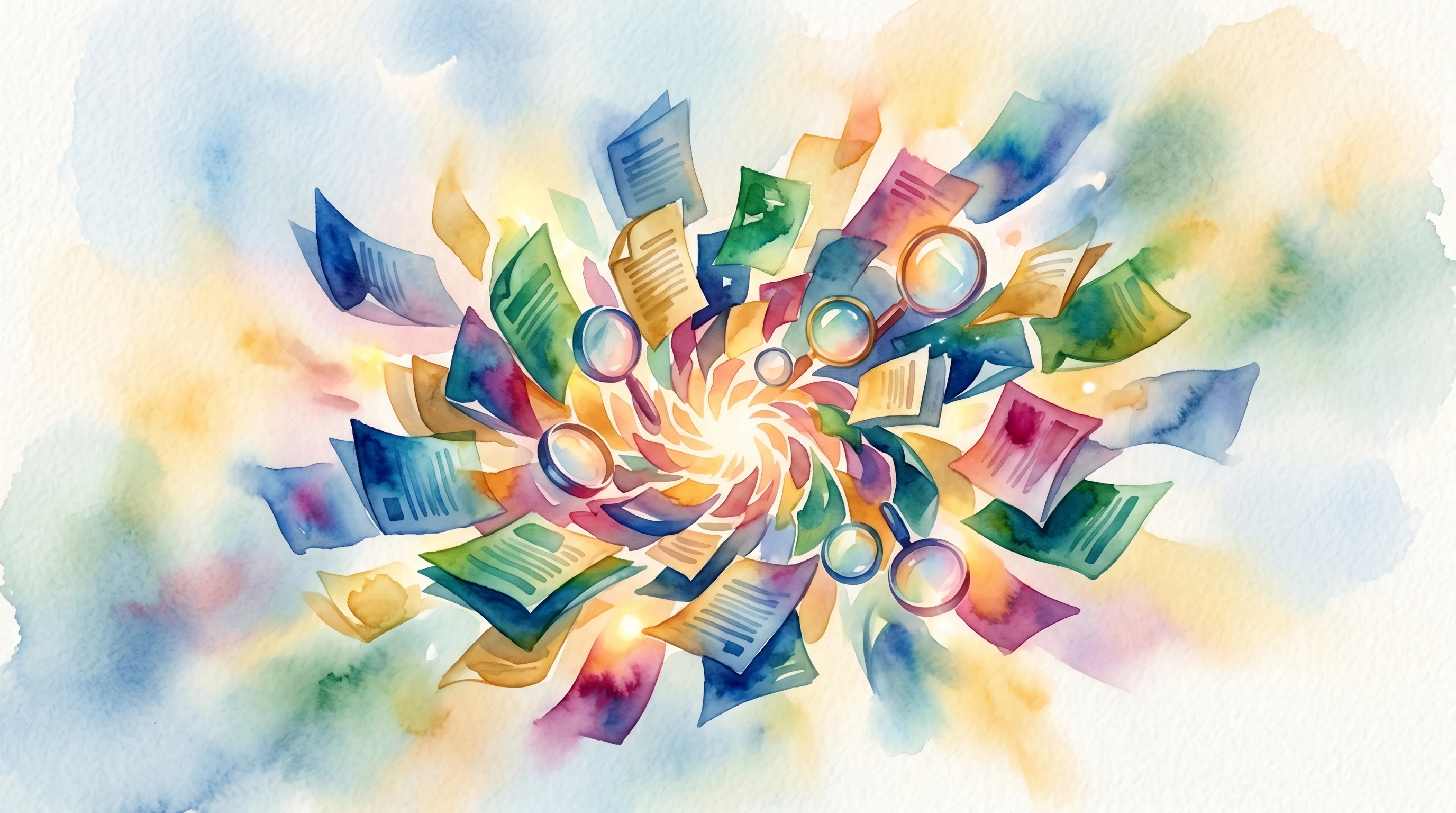 Digital illustration for article section "A Crowded Field, Getting Crowdeder" in "Ex-Meta AI Leaders Launch ScienceSwarm to Democratize Research" - A conceptual, minimalist representation of a crowded and rapidly converging field of AI research too...