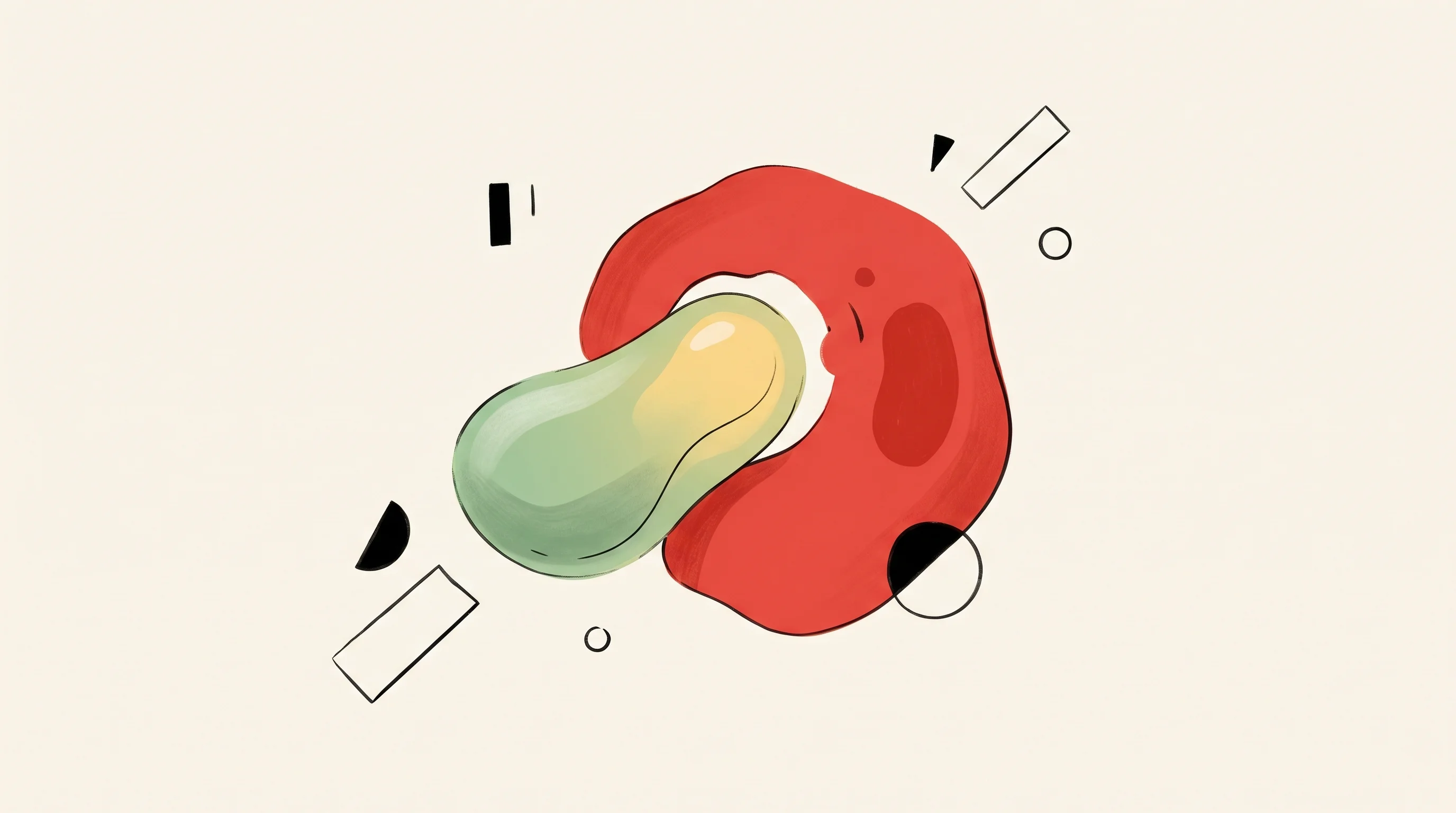 Digital illustration for article section "Two Programs, Different Gambits" in "Kanvas Biosciences Raises $48M to Map Microbiome for Cancer Therapy" - A conceptual, minimalist illustration representing a live biotherapeutic product strategically bypas...