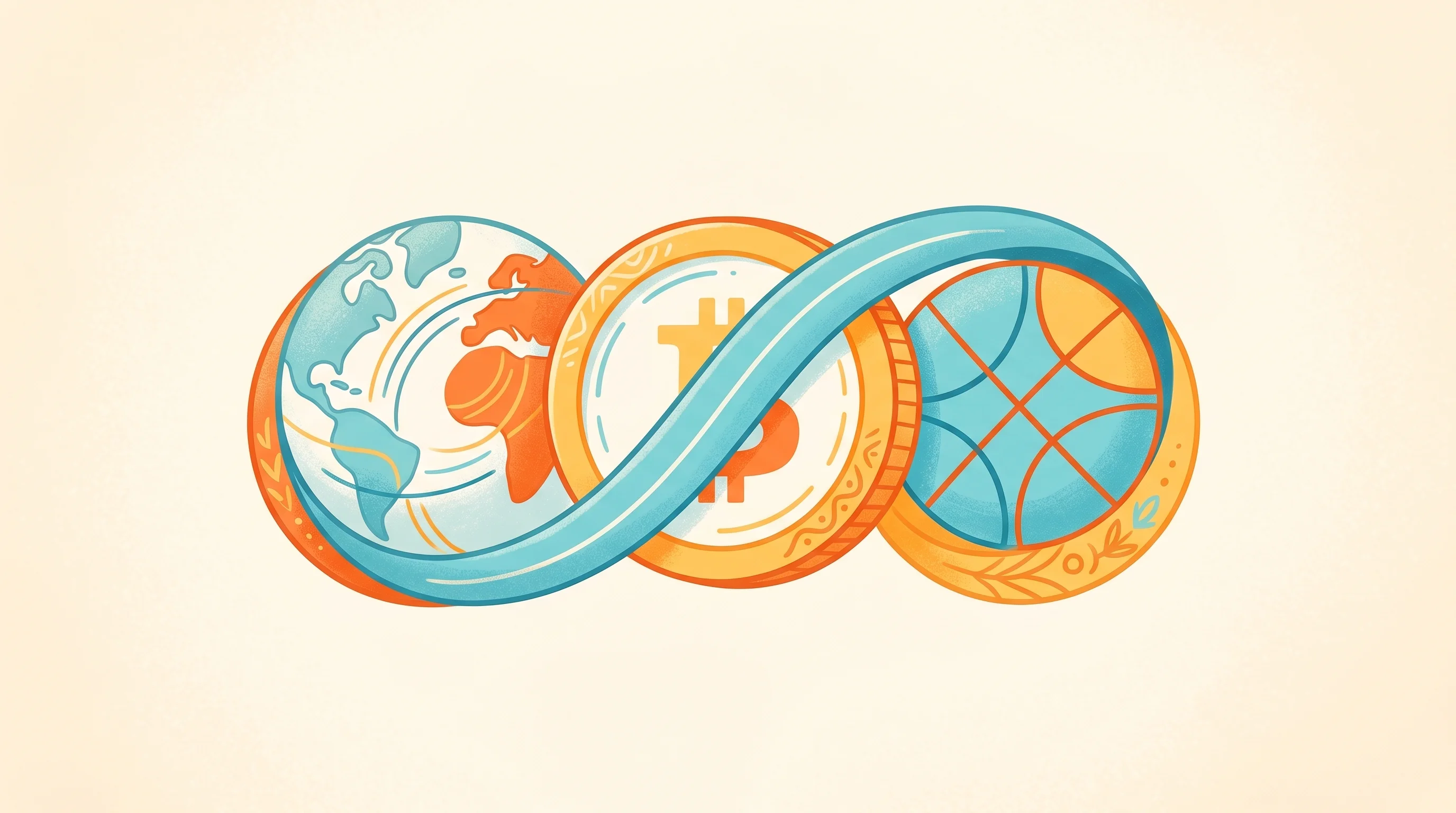 Digital illustration for article section "A Prediction Market Bet" in "Y Combinator's First All-Crypto Investment: $500K in USDC on Solana" - A conceptual and minimalist illustration representing a multi-market parlay bet, featuring three sty...