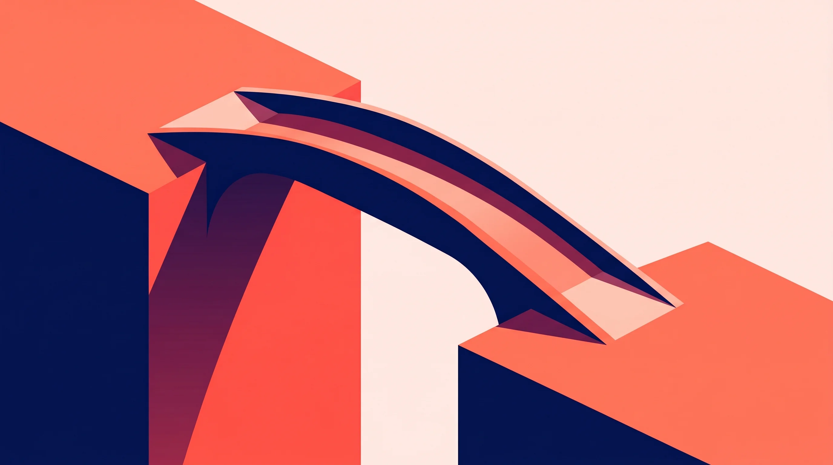 Digital illustration for article section "The Validation Phase" in "Atana Launches AI Assistant for Workplace Training Behavioral Insights" - A sleek, abstract architectural bridge seamlessly connecting two distinct, solid platforms, symboliz...
