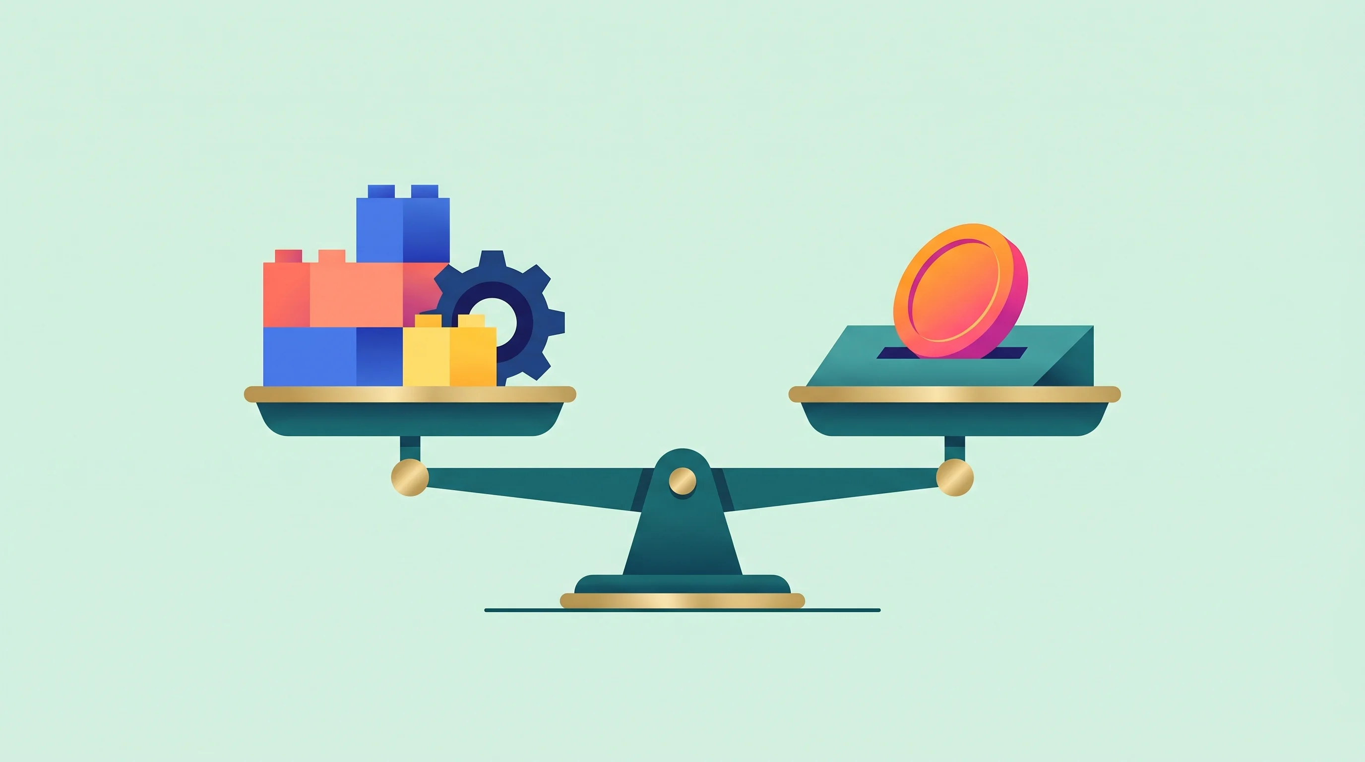 Digital illustration for article section "Where the Money Goes" in "Unitas Raises $13.3M Seed to Scale DeFi Yield Infrastructure" - A clean, minimalist flat illustration featuring a single, strong focal point of a sleek, modern geom...