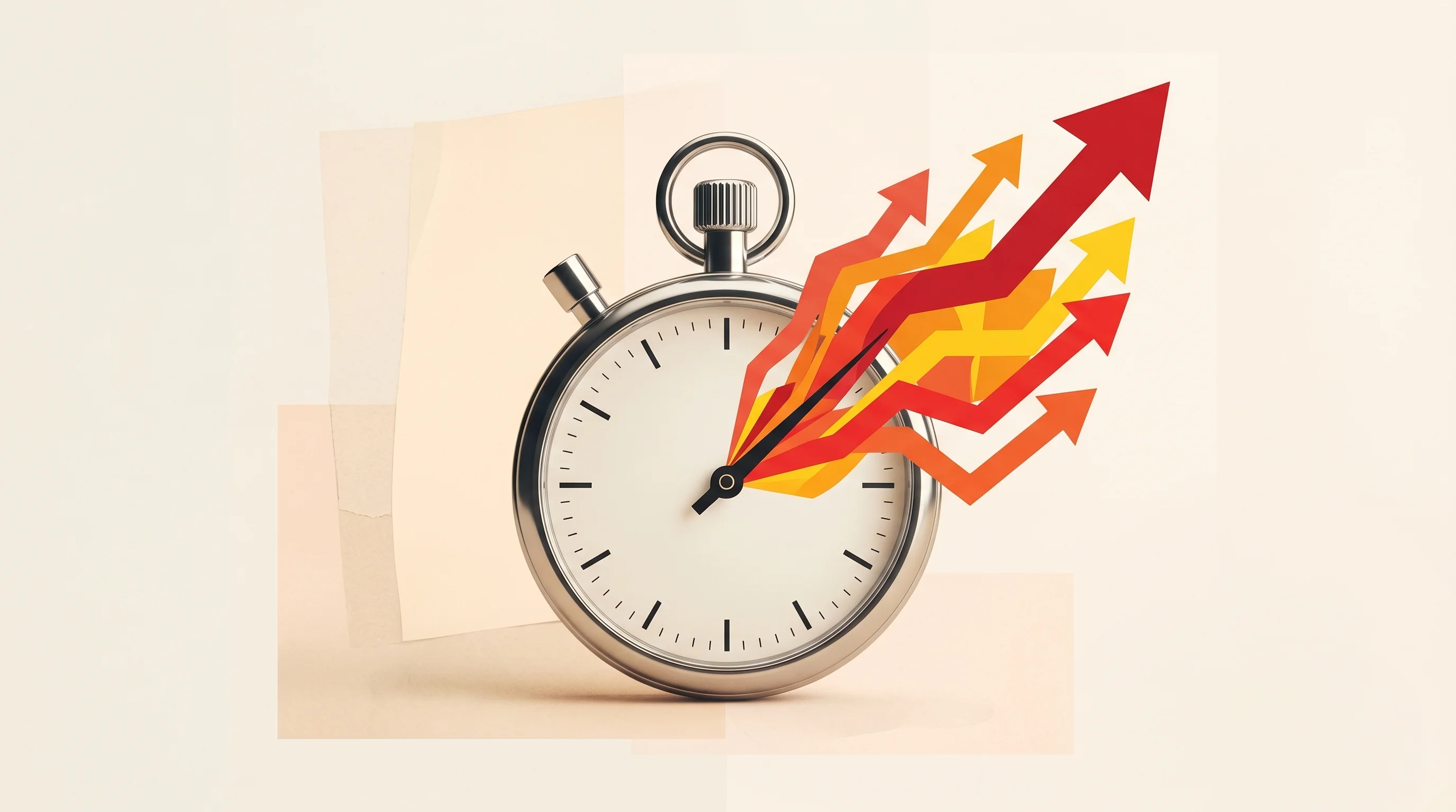 Digital illustration for article section "A Category Heating Up Fast" in "Pronto Raises $45M Series B, Doubling Valuation to $200M in 2 Months" - A clean, minimal conceptual image representing a rapidly growing and intensely competitive business ...
