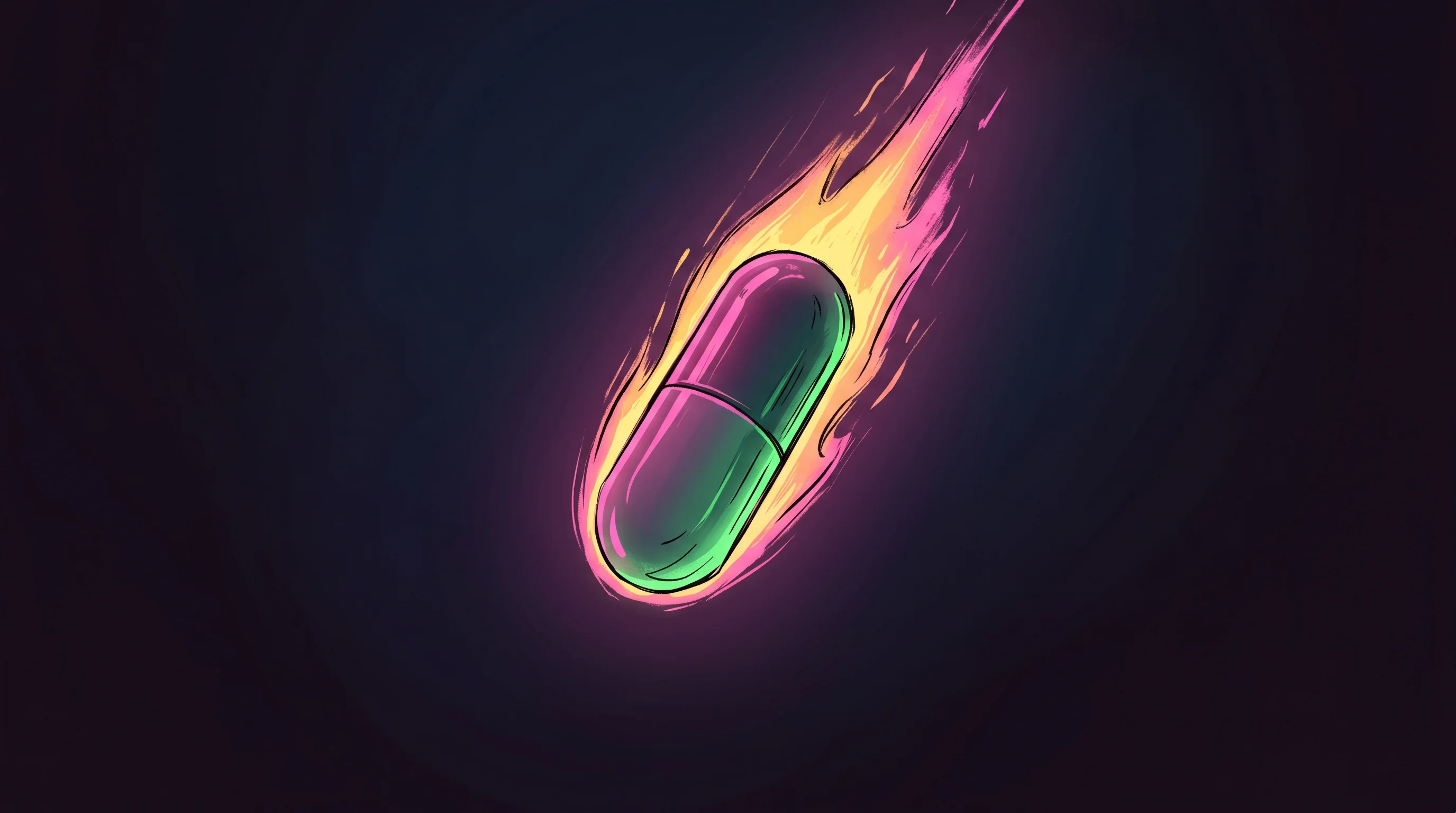 Digital illustration for article section "What Comes Back Down" in "Dispatch Space Builds Low-Cost Reentry Vehicles for Orbital Factories" - A minimalist and conceptual illustration of a sleek spacecraft reentry capsule descending smoothly d...